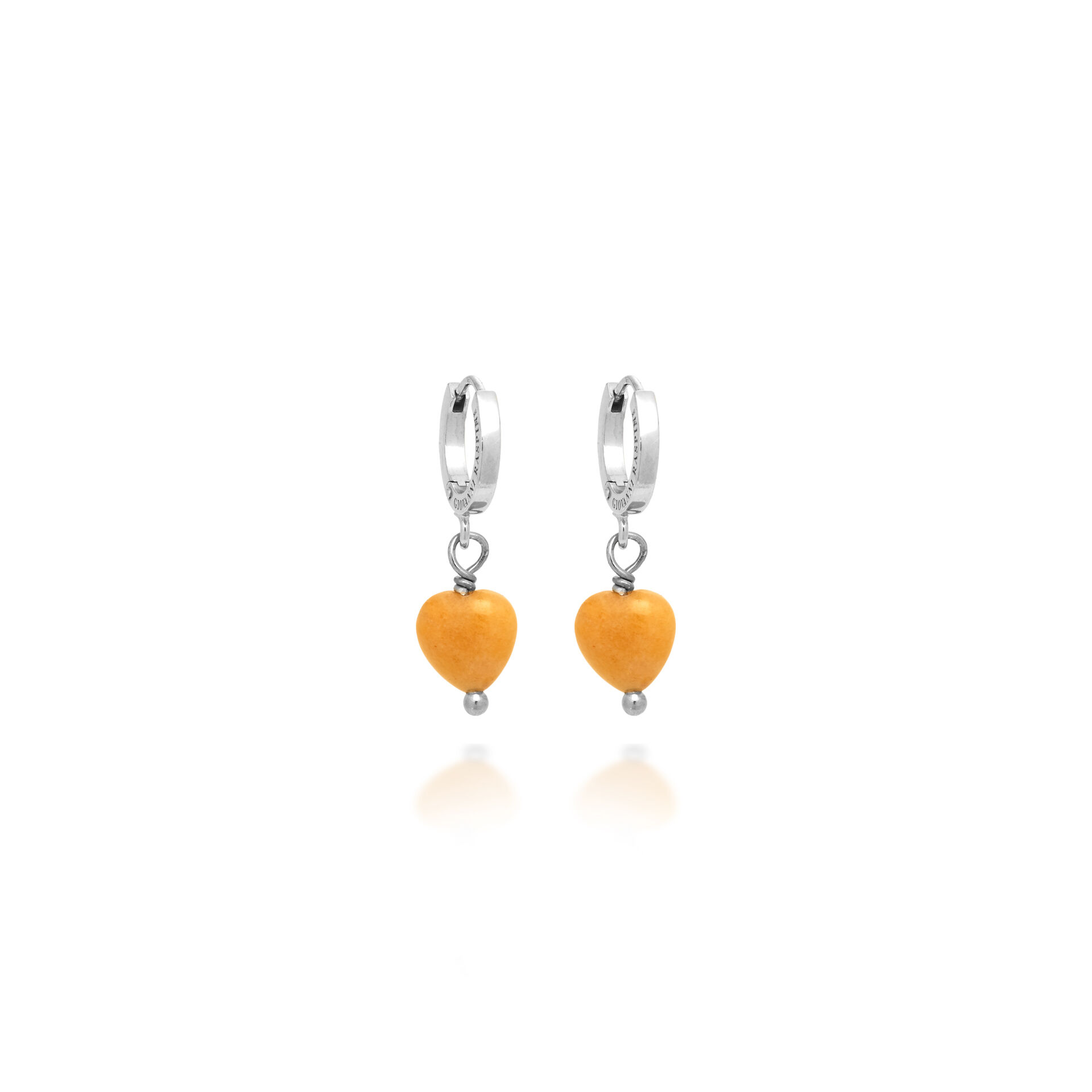 Huggie Earrings Yellow Aventurine Heart image number 0