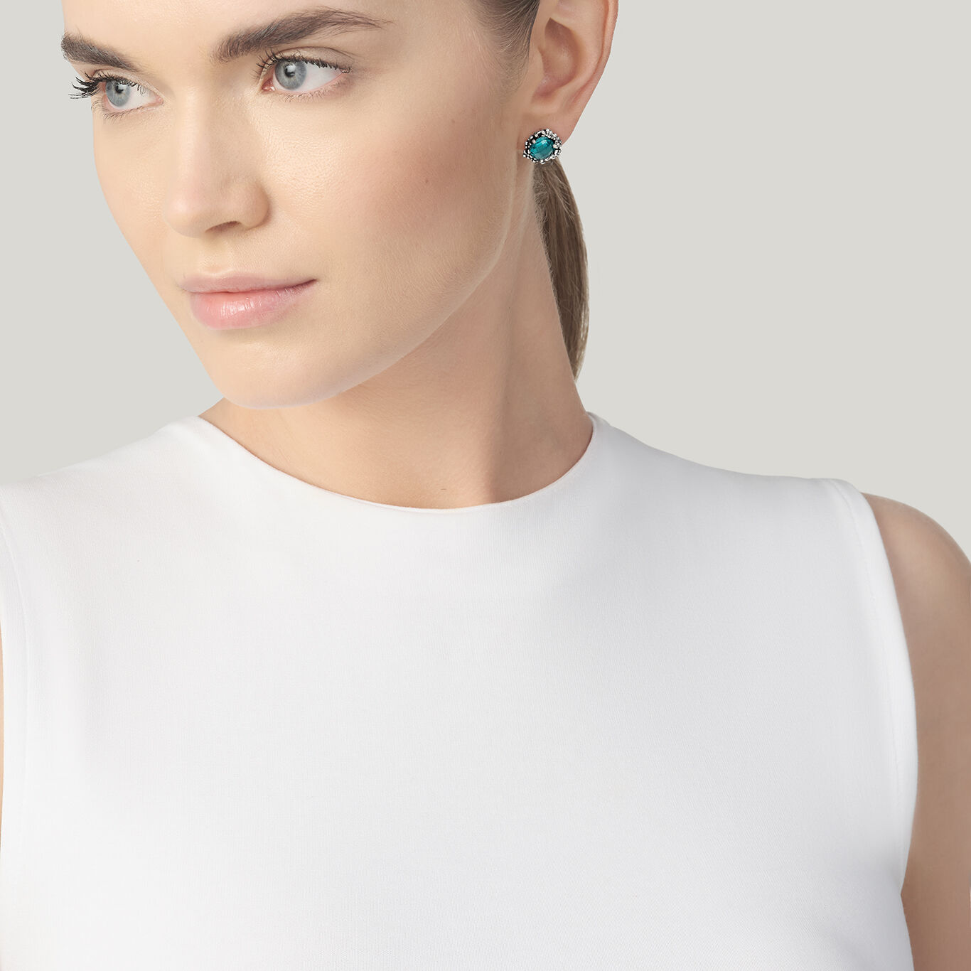 Blue Ivy Earrings, Earrings in sterling silver with blue crystals_image number 1_Giovanni Raspini