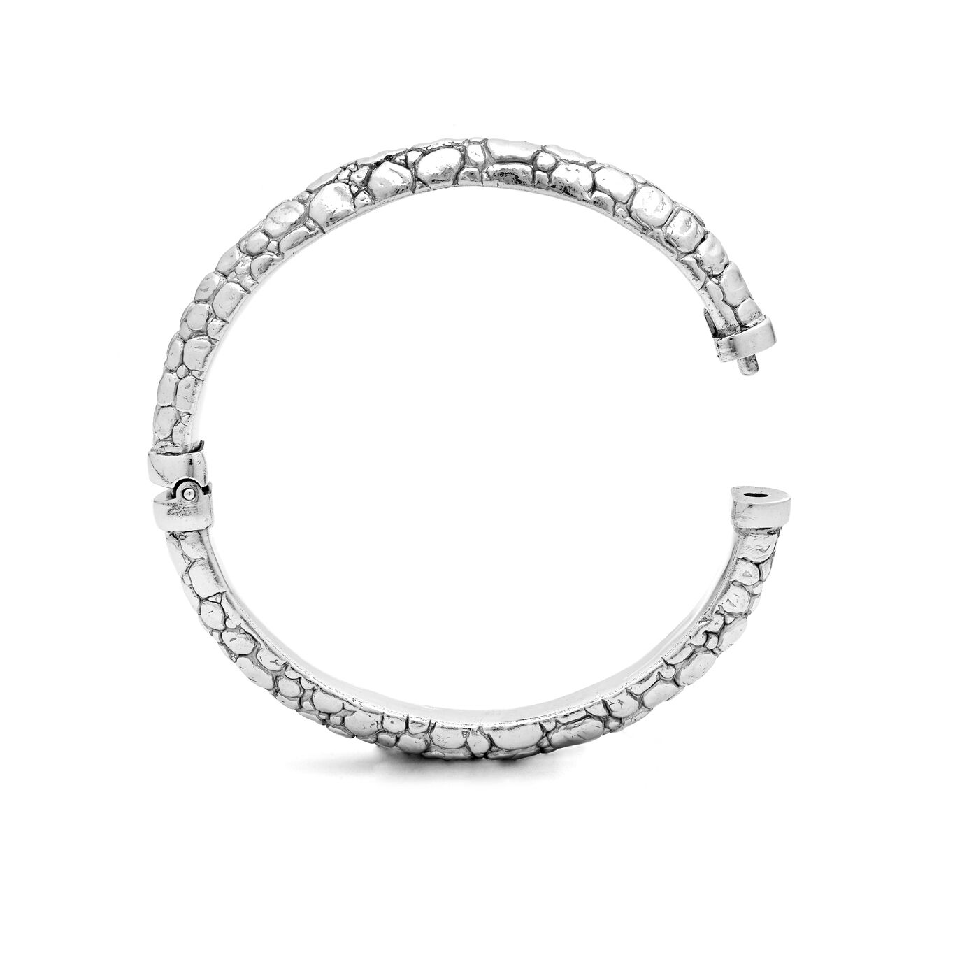 Croco Small Bangle, Bangle in Sterling Silver_image number 3_Giovanni Raspini