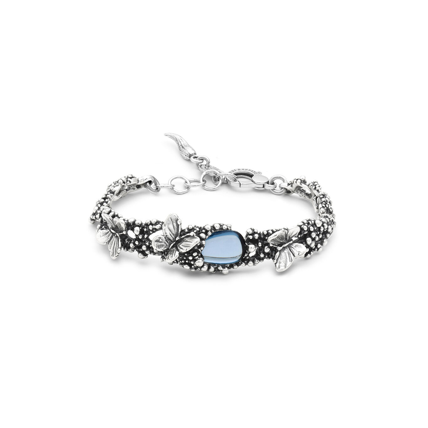 Bracciale Goccia Farfalle, Bracciale in Argento 925 e cristallo blu_image number 0_Giovanni Raspini