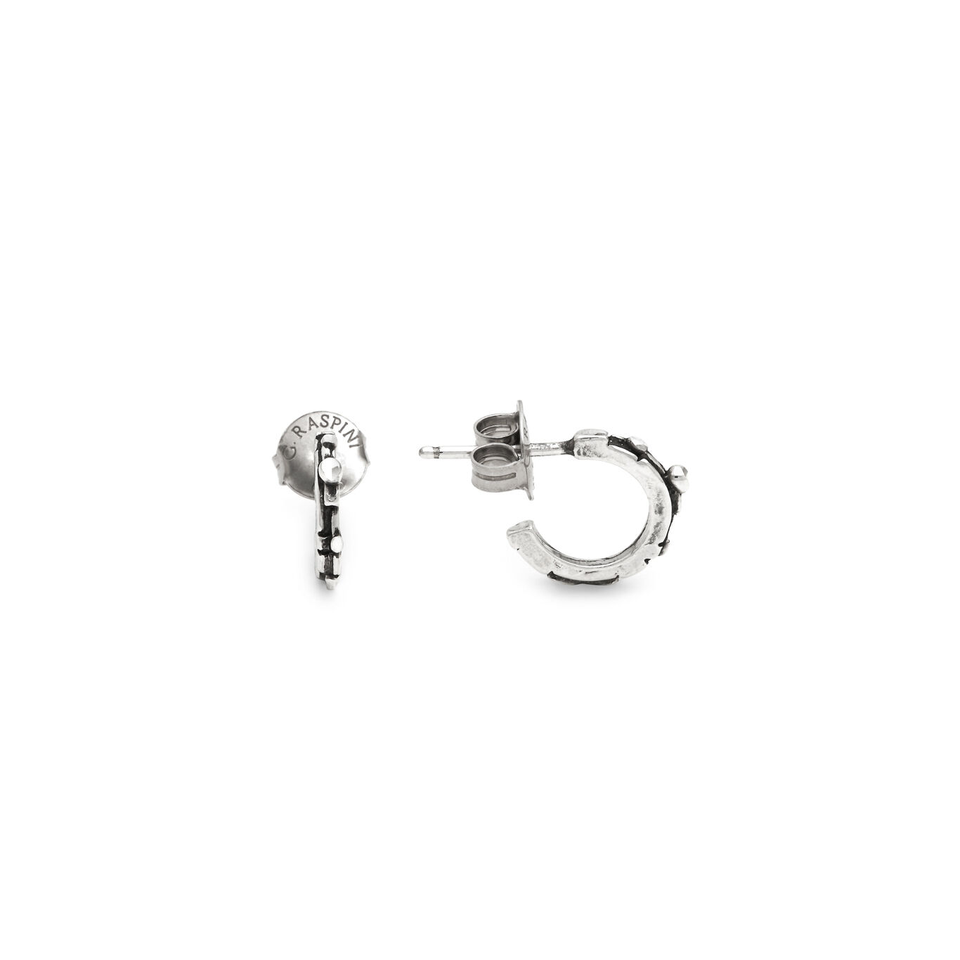Brick Mini Hoop Earrings, Hoop earrings in Sterling Silver_image number 3_Giovanni Raspini