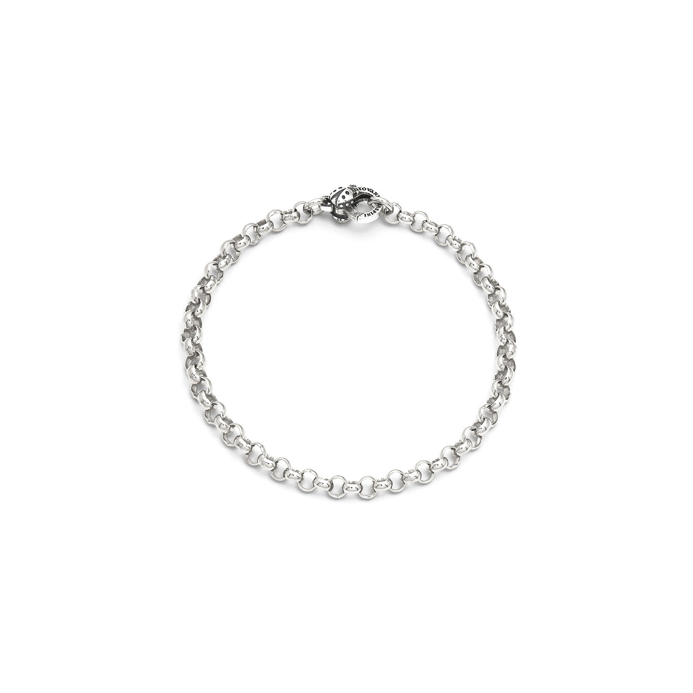 Bracelet Mailles Jaseron Fermoir Coccinelle, Petit Mod&egrave;le