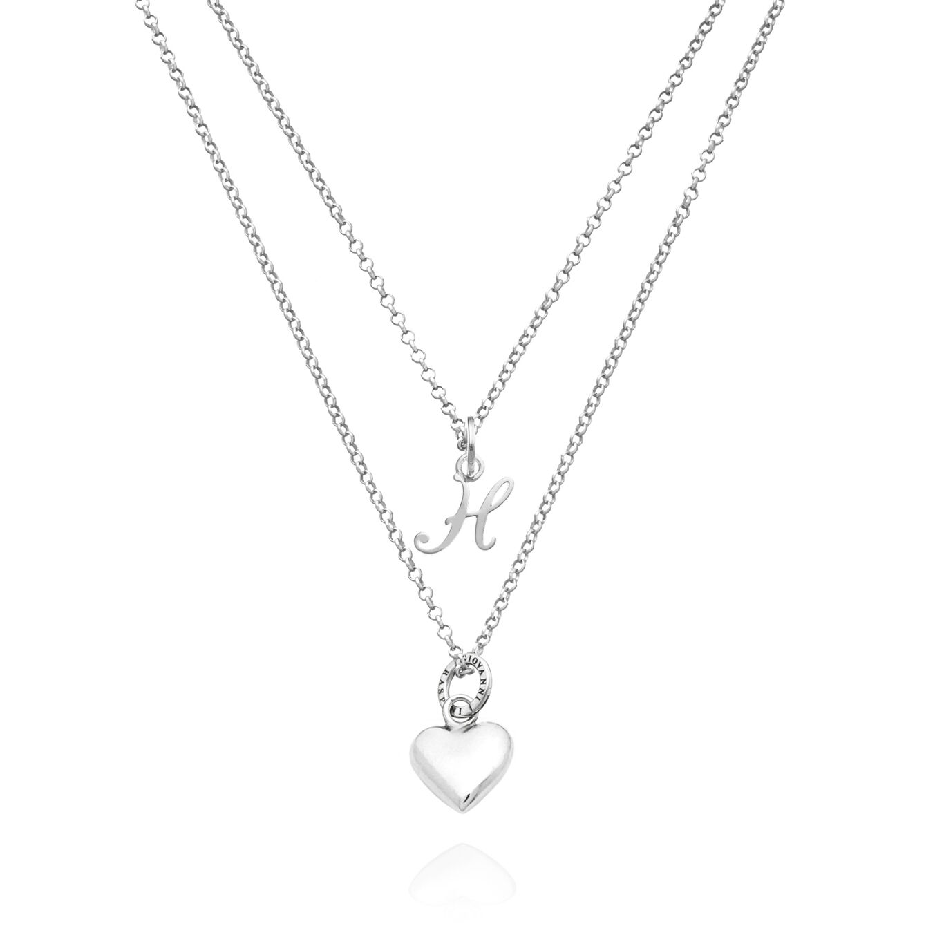 Collier Coeur et Lettre H