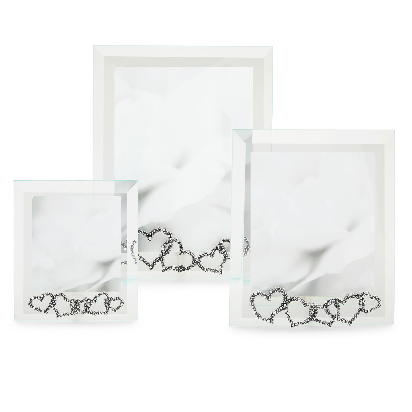 Perlage Hearts Small Light Frame, Bevelled glass and silver frame_image number 4_Giovanni Raspini