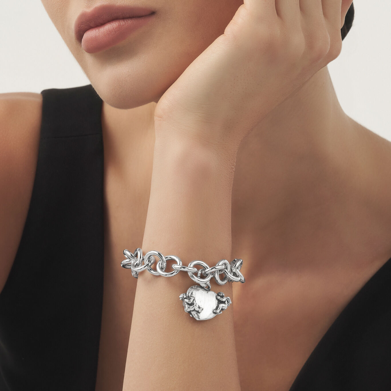 Charm Cuore con angeli