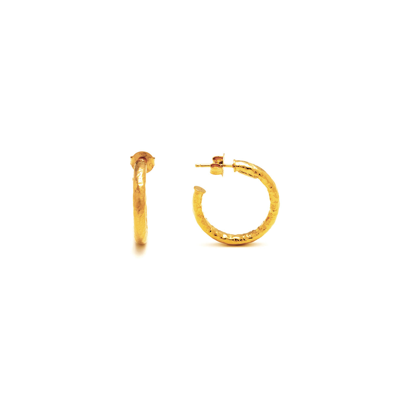 Rock Light Mini Earrings, Hoop Earrings in 18k Gold Plated Sterling Silver_image number 2_Giovanni Raspini