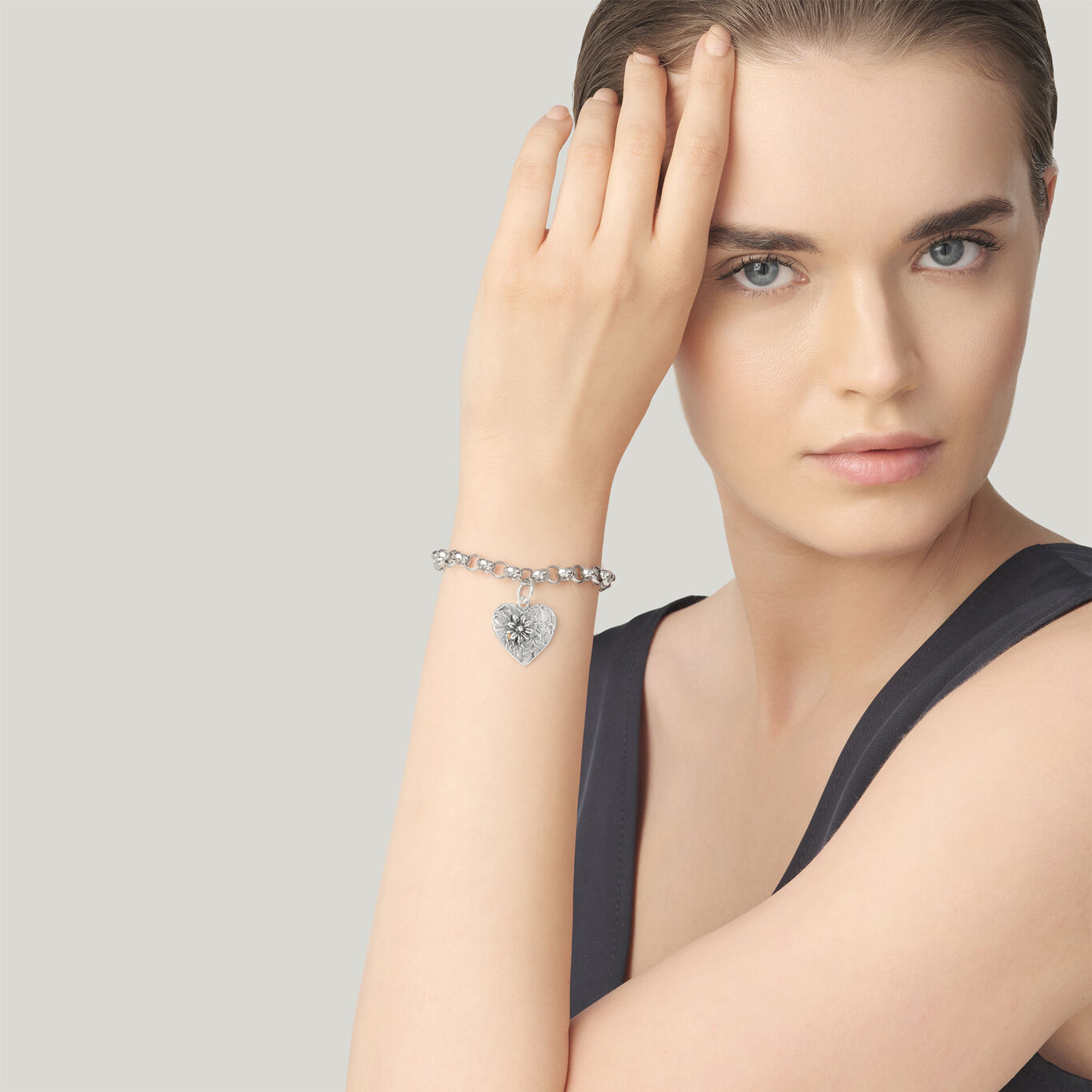 Pulsera Flor Coraz&oacute;n