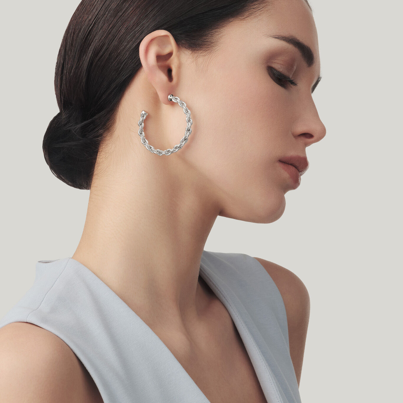 Orecchini Cerchio Catena Grandi