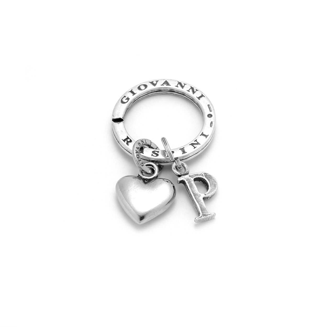 Key Ring with Heart and Letter P