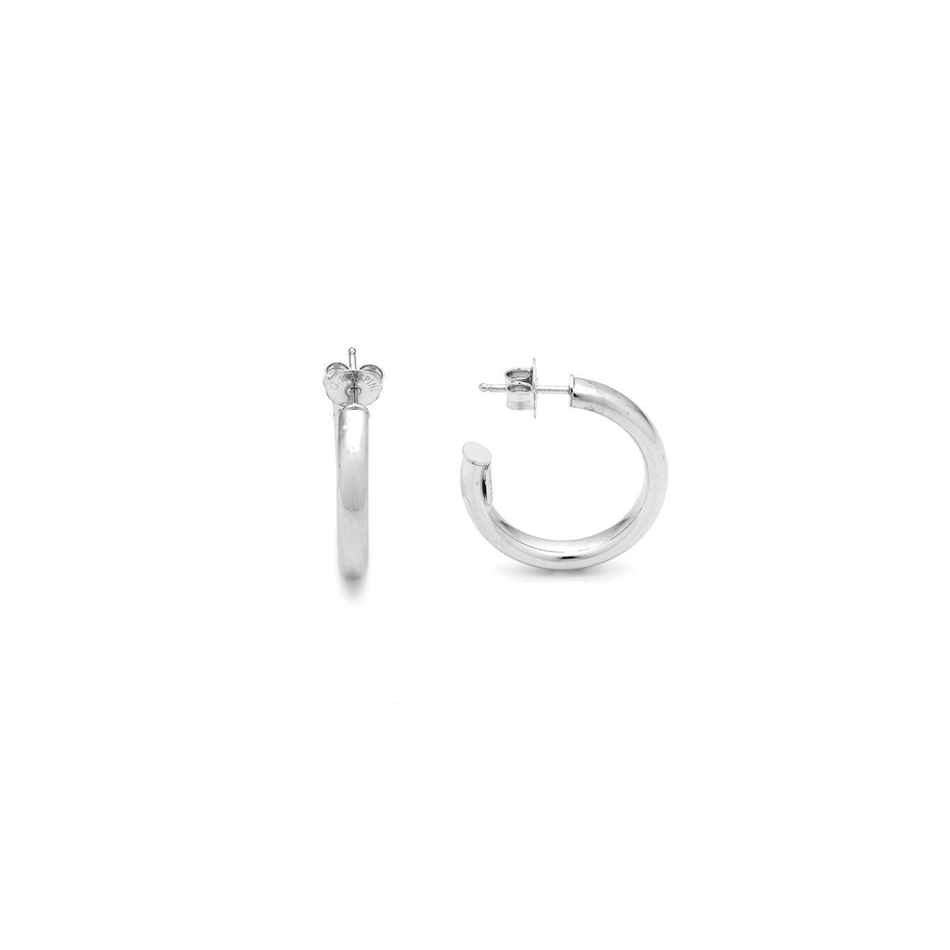 Boucles D'Oreilles Silk, Cr&eacute;oles en argent massif_image number 2_Giovanni Raspini