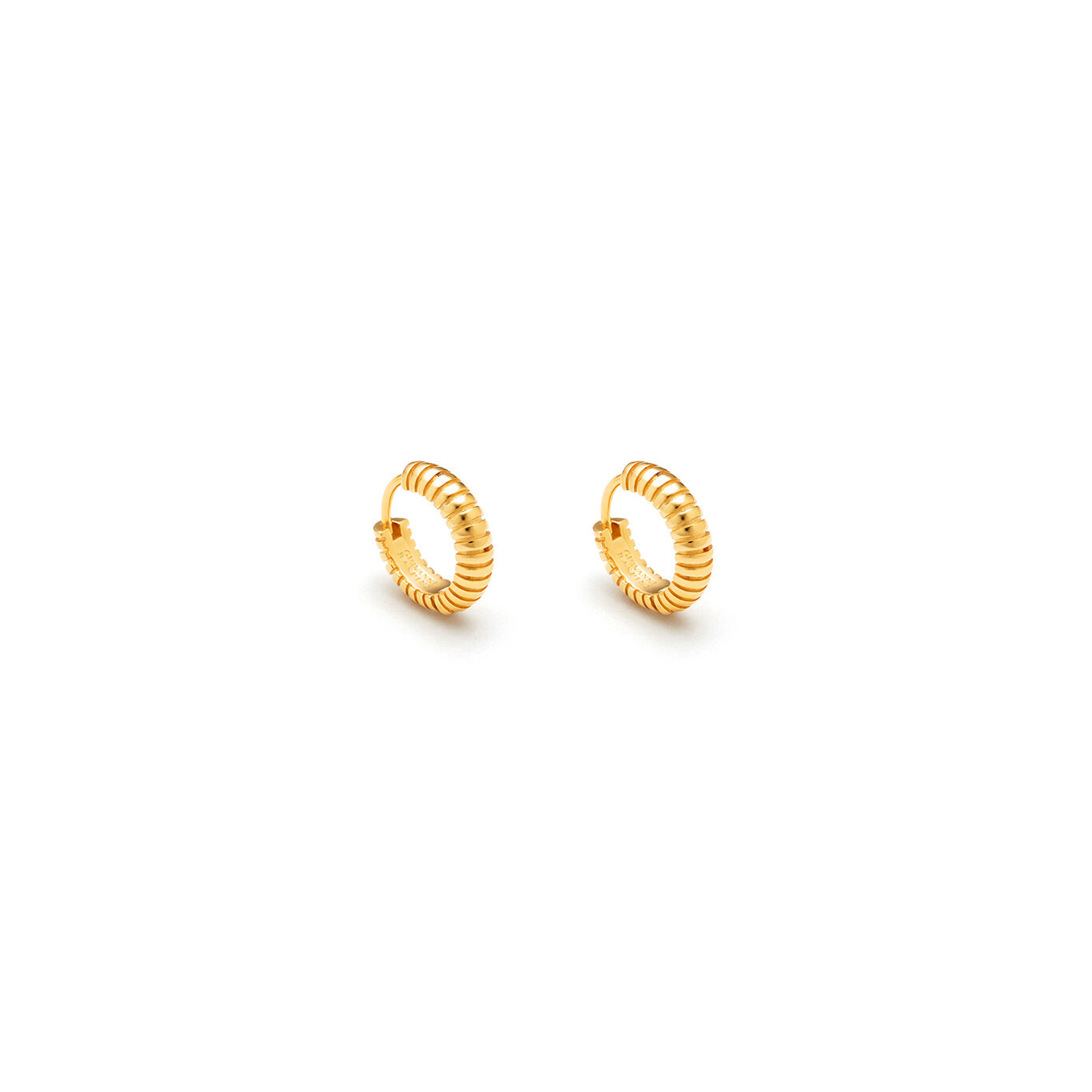 Huggie Striped Earrings, Hoop Earrings in gold-plated Sterling Silver_image number 0_Giovanni Raspini