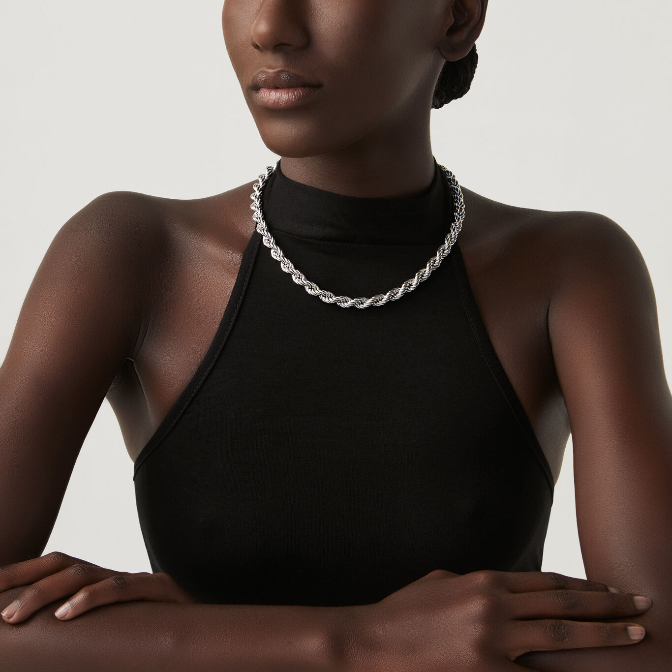 Medium Torchon Necklace, Necklace in Sterling Silver_image number 1_Giovanni Raspini