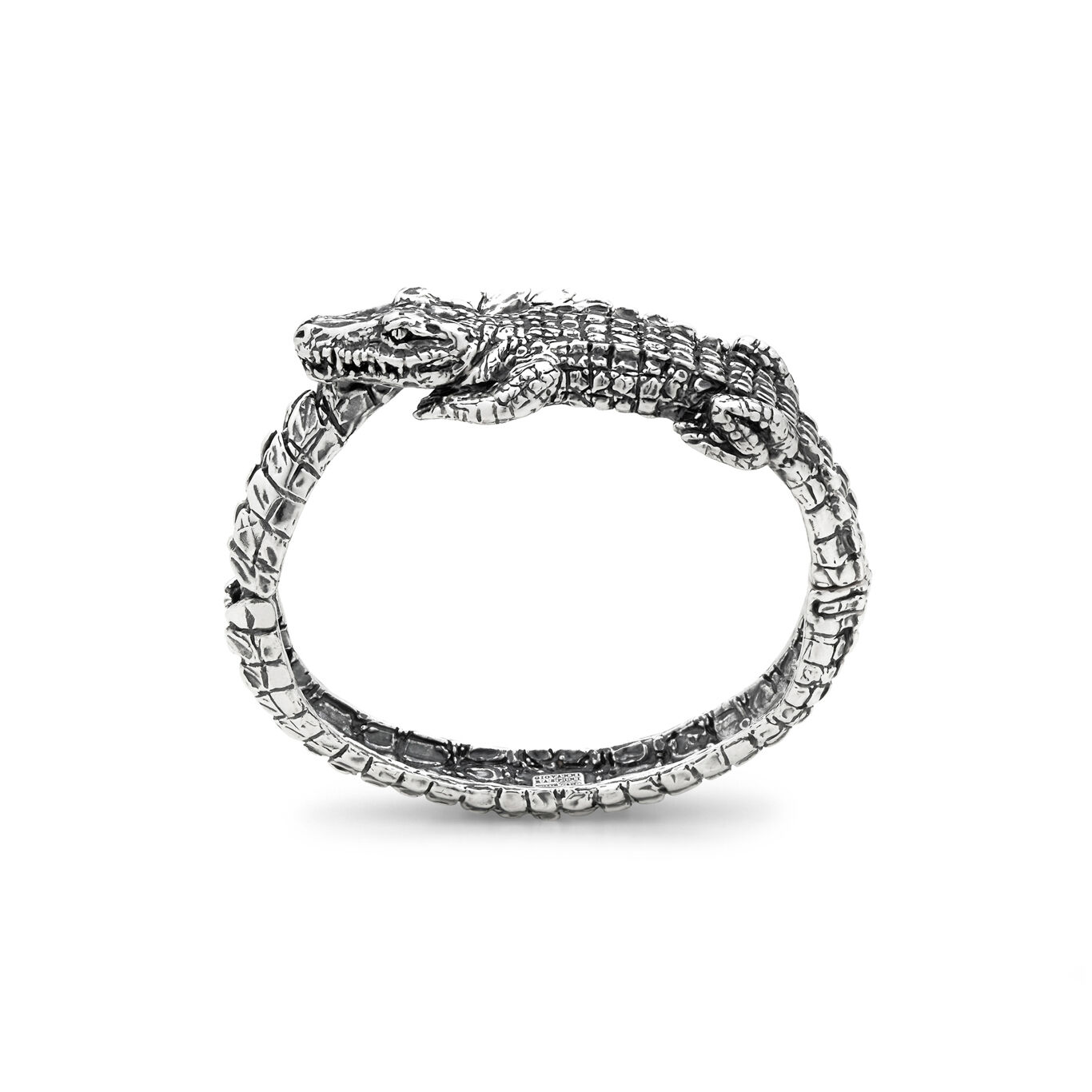 Crocodile Bracelet, Bangle in Sterling Silver_image number 3_Giovanni Raspini