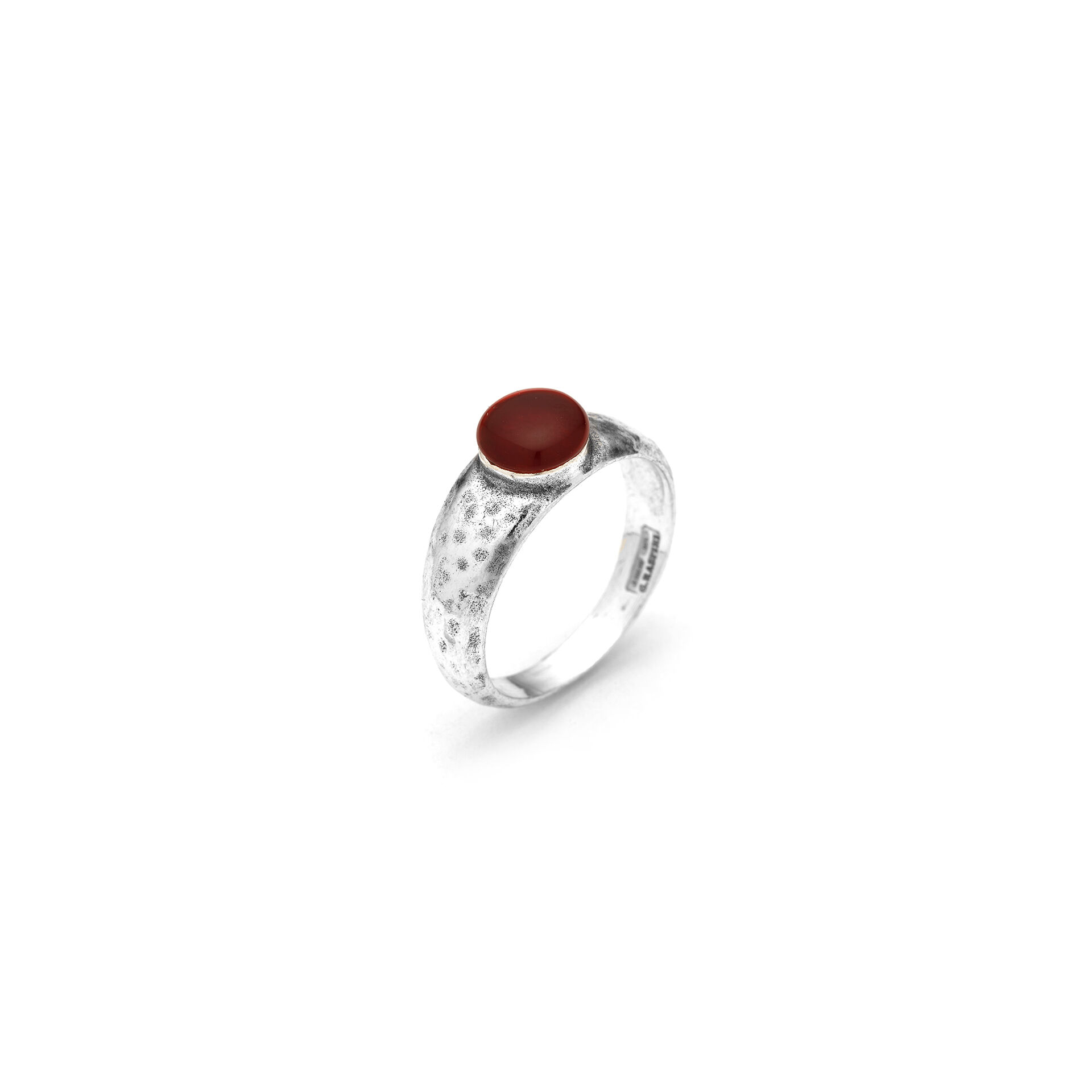 Carnelian Hammered Ring image number 0