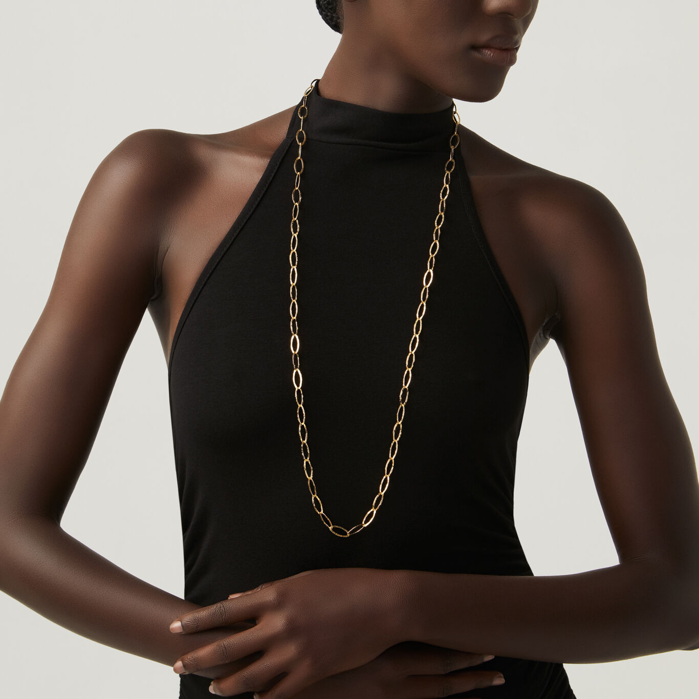 Collana Maglia Ovale Martellata