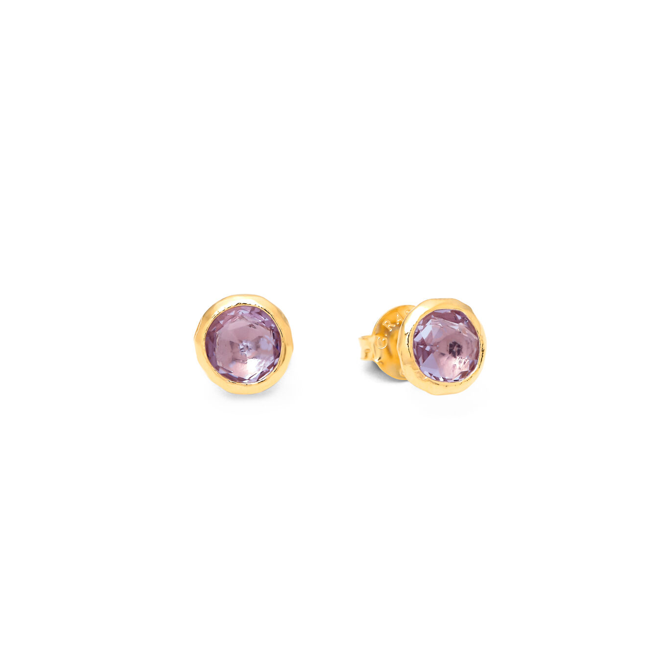 Orecchini Loop Glicine, Orecchini in Argento 925 dorato e cristalli glicine_image number 2_Giovanni Raspini