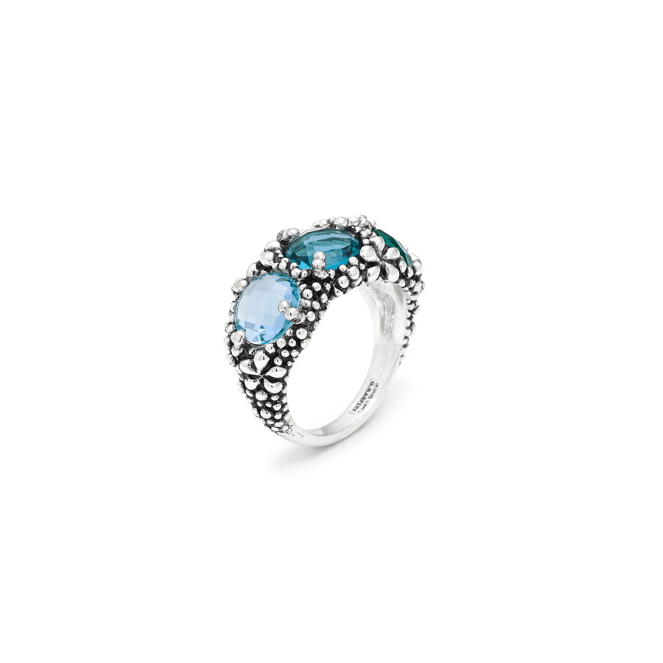 Anillo Trilogía Blue Ivy, Anillo de Plata 925 y cristales de colores_image number 0_Giovanni Raspini