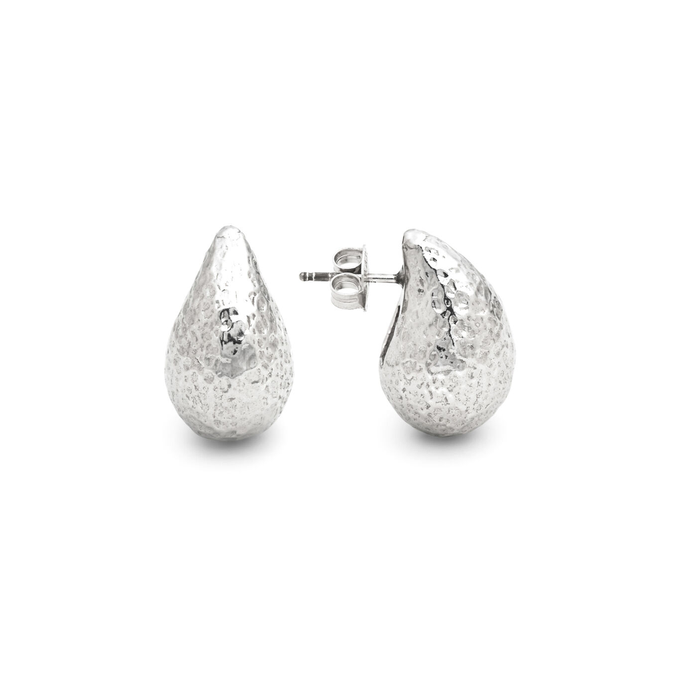 Hammered Droplet Earrings, Earrings in Sterling Silver_image number 2_Giovanni Raspini
