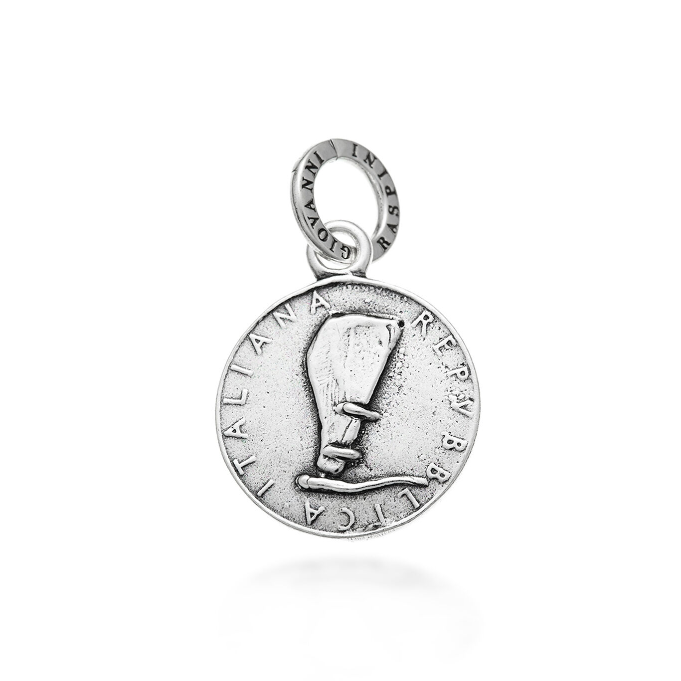 5 lire coin Charm, Charm in Sterling Silver_image number 4_Giovanni Raspini
