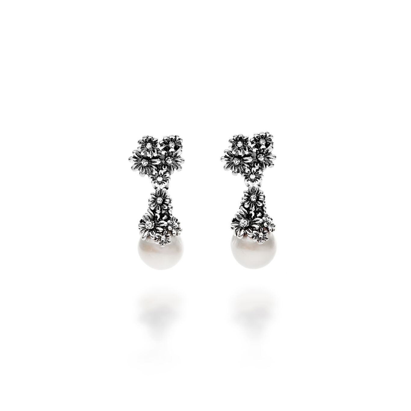 Ohrhänger Gänseblümchen, Ohrringe aus Silber 925 mit Naturperlen_image number 0_Giovanni Raspini