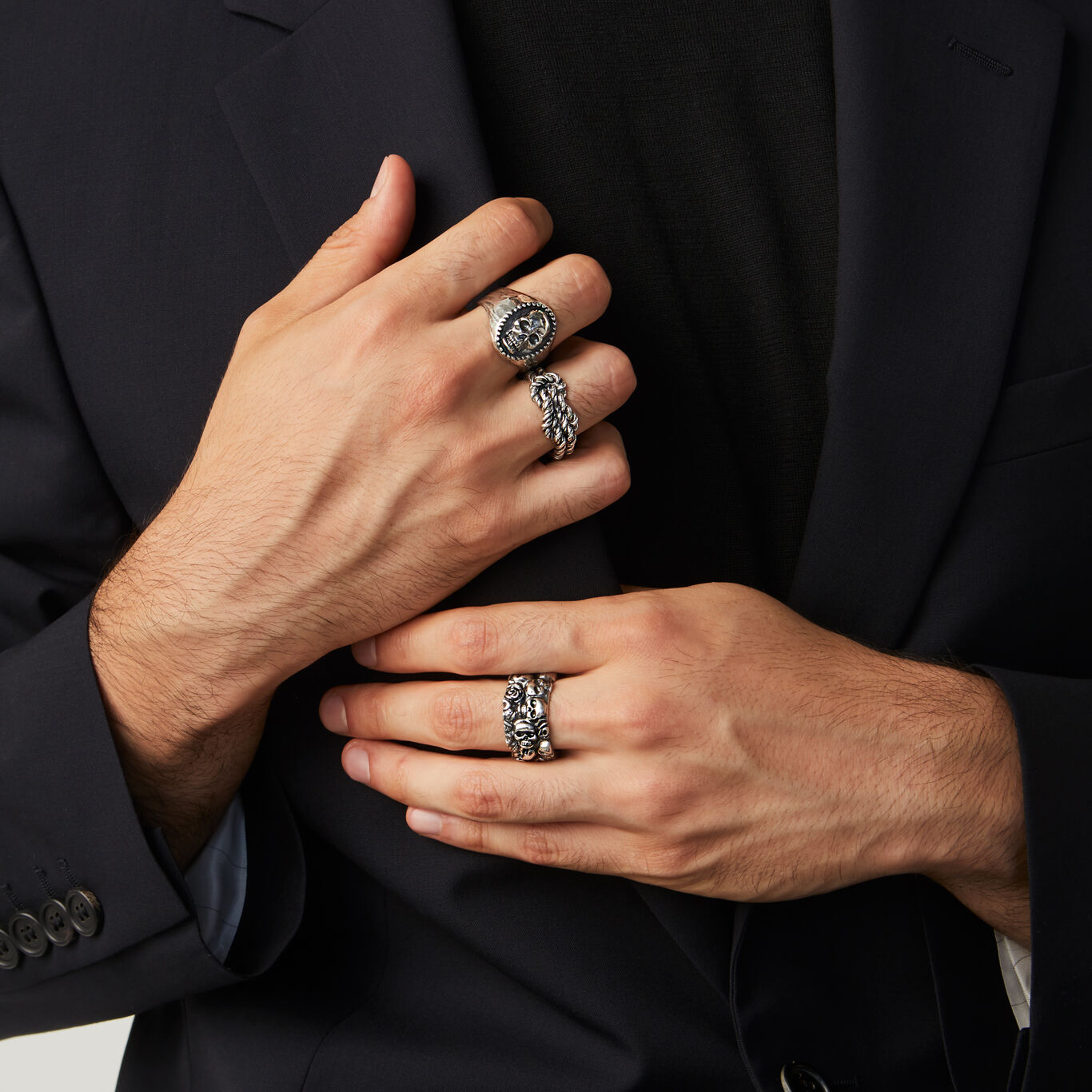 Square Knot Ring, Ring in Sterling Silver_image number 2_Giovanni Raspini