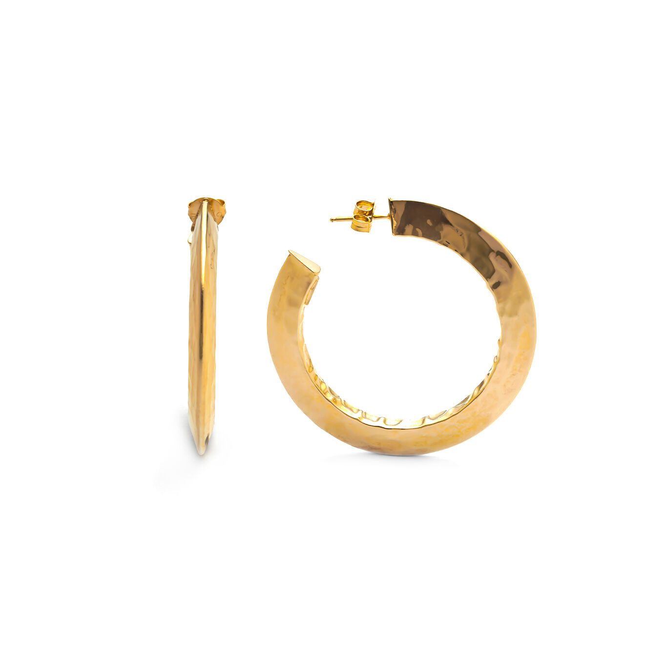 Blade Big Earrings, Hoop Earrings in 18k Gold Plated Sterling Silver_image number 2_Giovanni Raspini