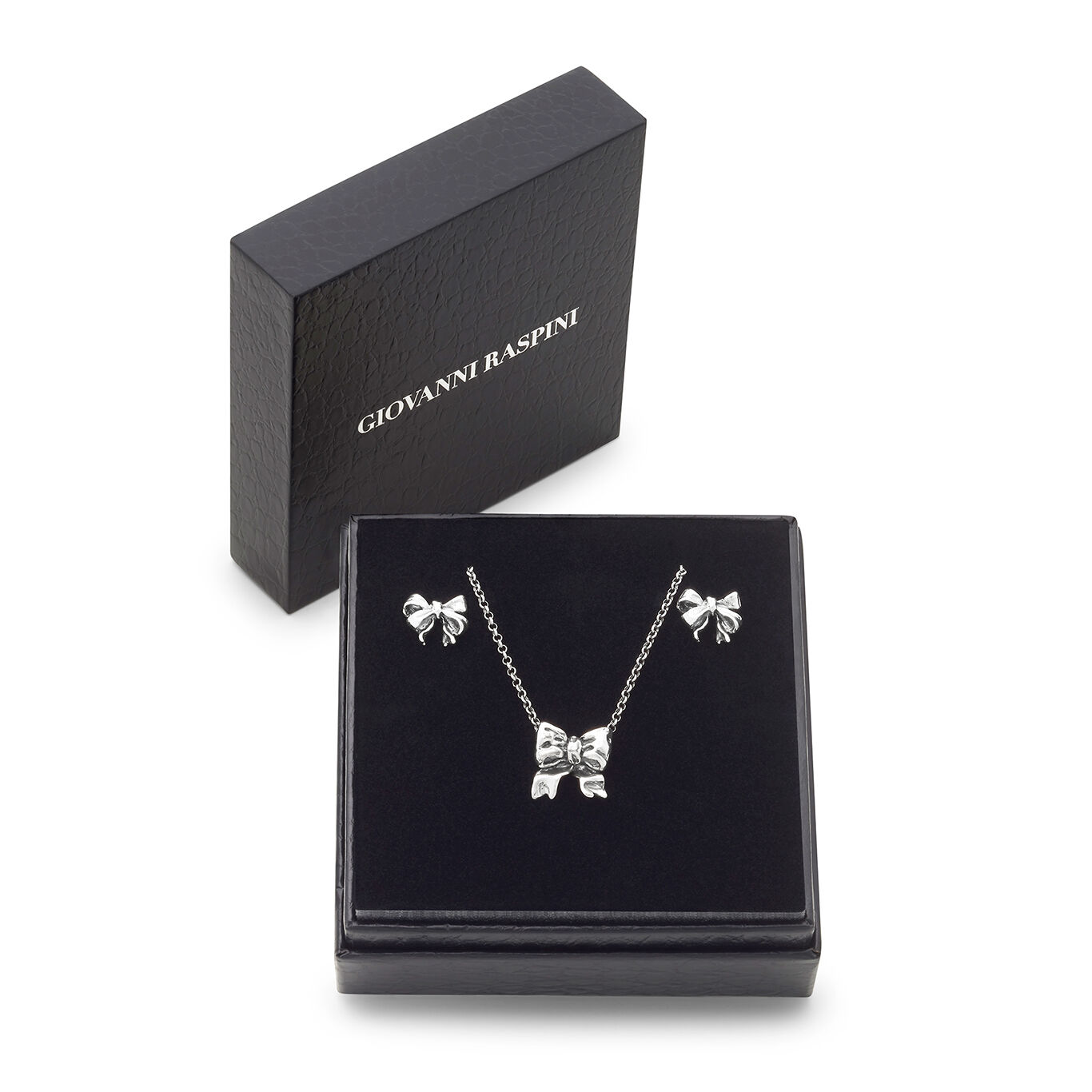 Bow Set, Necklace and Earrings in Sterling Silver_image number 2_Giovanni Raspini