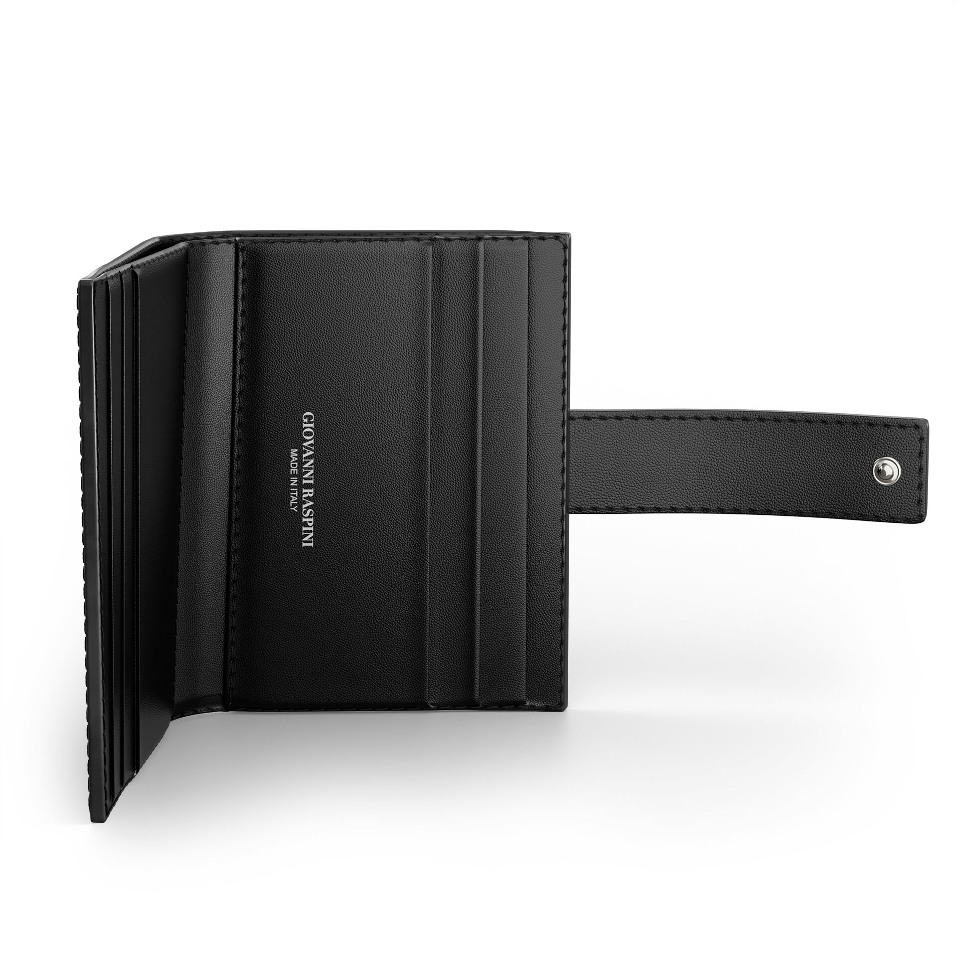 Cartera Tarjetero De Piel De Cocodrilo Negra image number 2