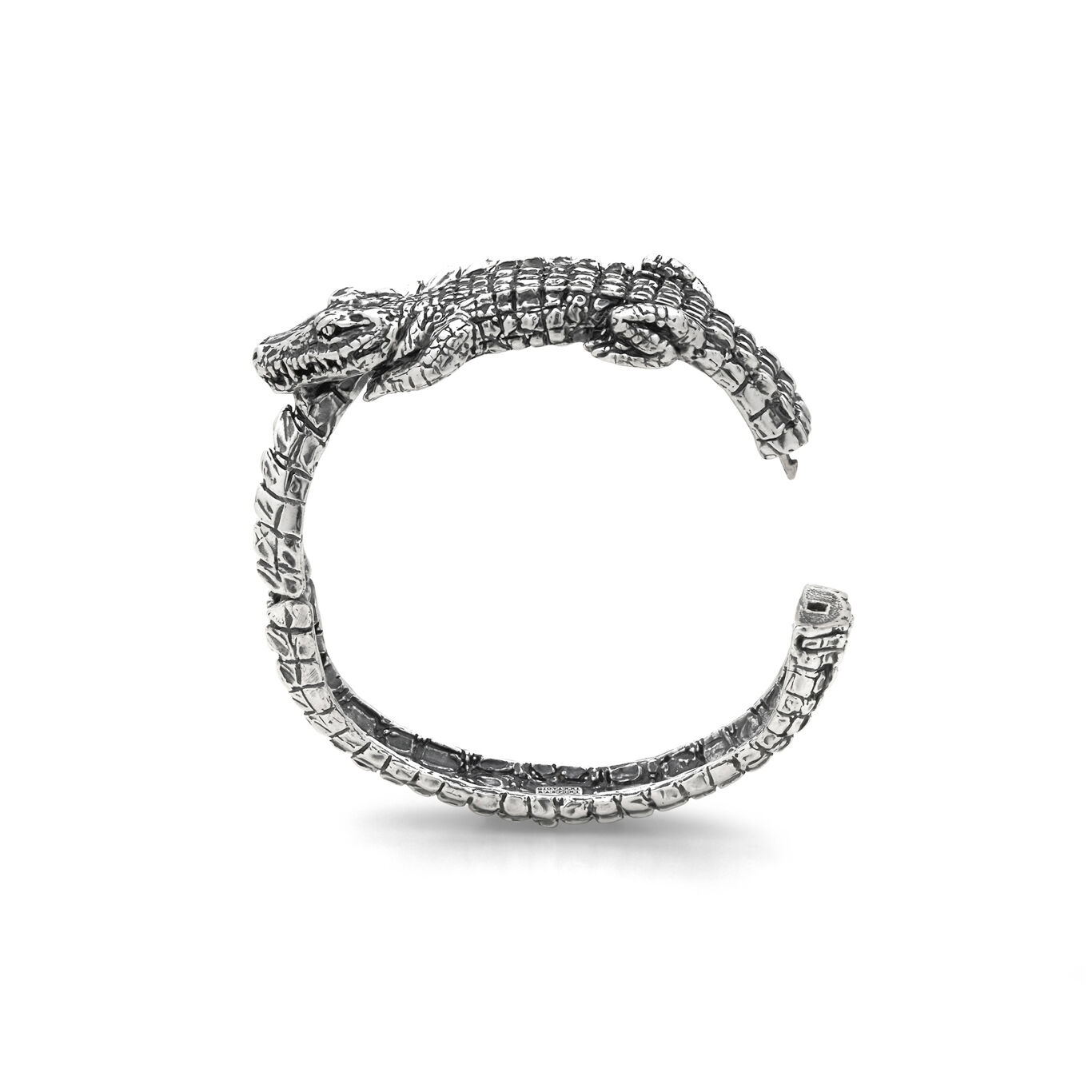 Crocodile Bracelet, Bangle in Sterling Silver_image number 4_Giovanni Raspini