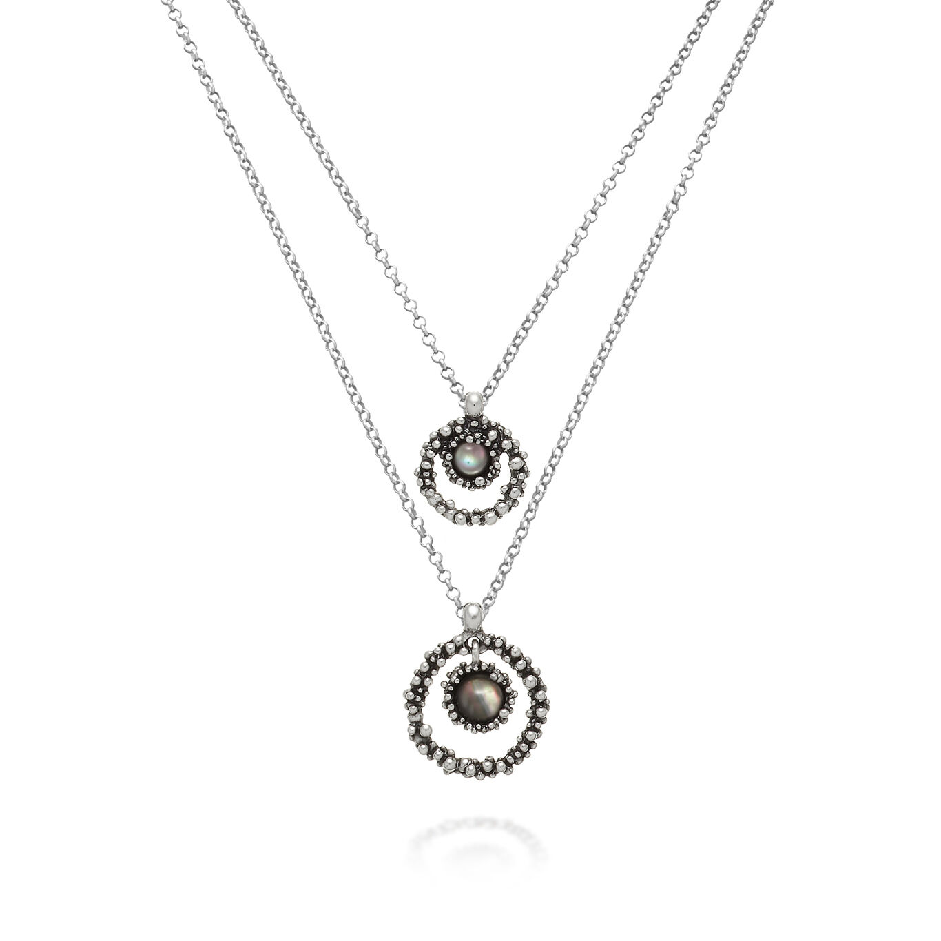 Collana Maui Double, Collana in Argento 925, madreperla e quarzo ialino_image number 2_Giovanni Raspini