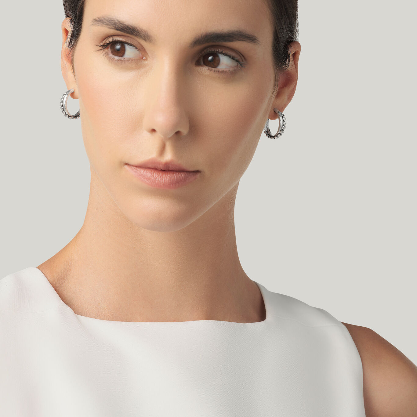 Heart Double Hoop Earrings, Earrings in Sterling Silver_image number 1_Giovanni Raspini