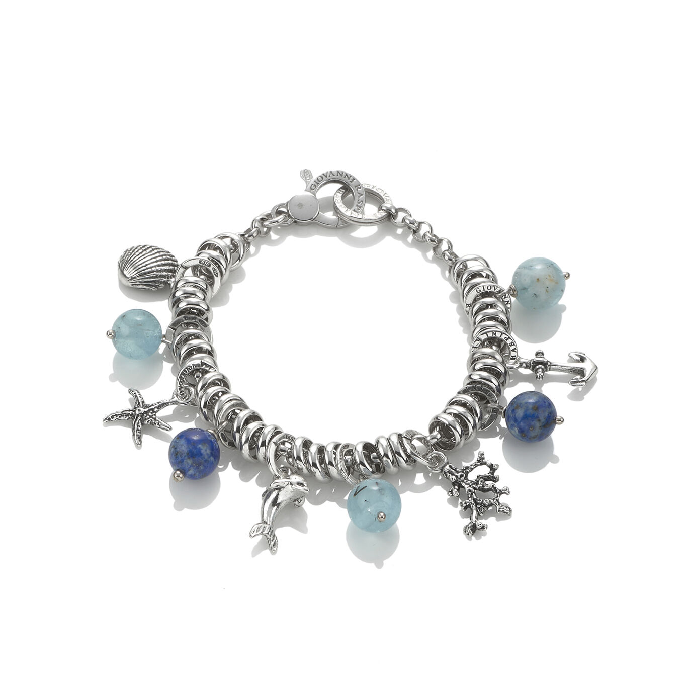 Armband Meer mit Steinen, Armband aus Silber 925, Aquamarin und Lapislazuli_image number 0_Giovanni Raspini