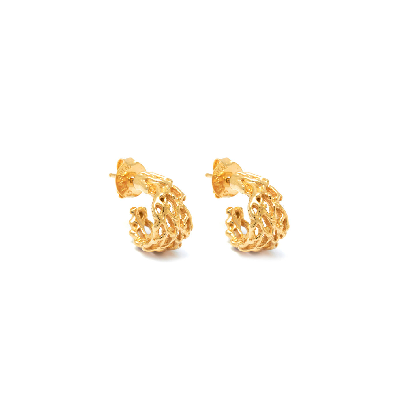 Coral Small Hoop Earrings, Hoop Earrings in gold-plated Sterling Silver_image number 0_Giovanni Raspini