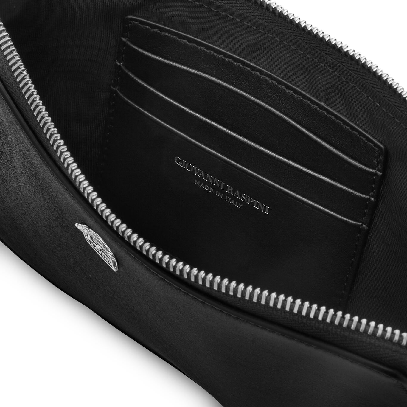 Pouch Glattleder, Leder-Pouch mit ikonischer Dekoration aus Silber 925_image number 3_Giovanni Raspini