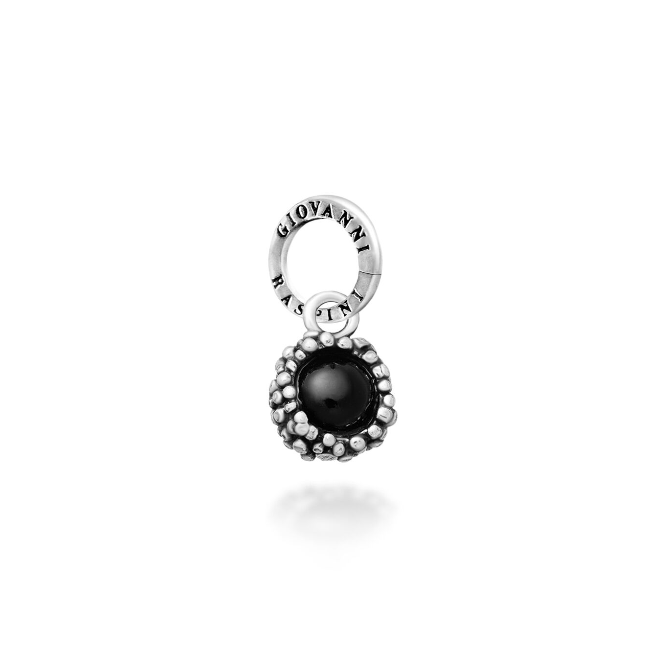 Charm Perlage Schwarzer Onyx, Charm in Argento 925 e Siamite_image number 0_Giovanni Raspini