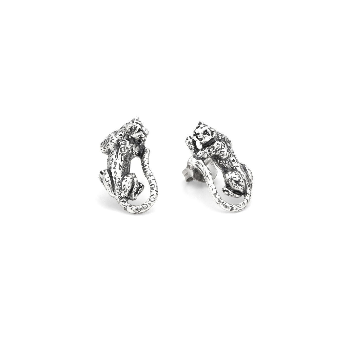 Leopard Stud Earrings, Earrings in Sterling Silver_image number 2_Giovanni Raspini