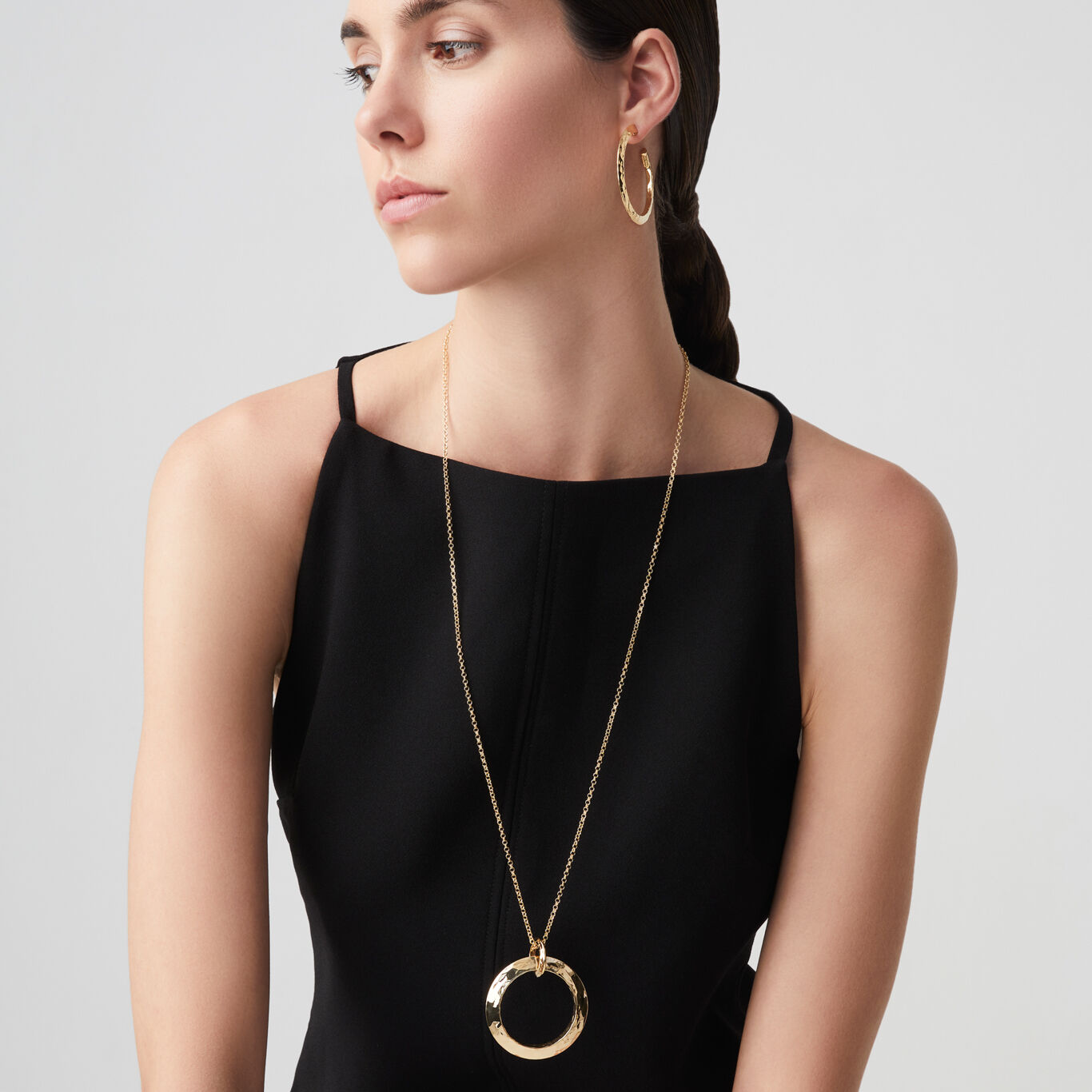 Blade Light Big Earrings, Hoop Earrings in 18k Gold Plated Sterling Silver_image number 3_Giovanni Raspini