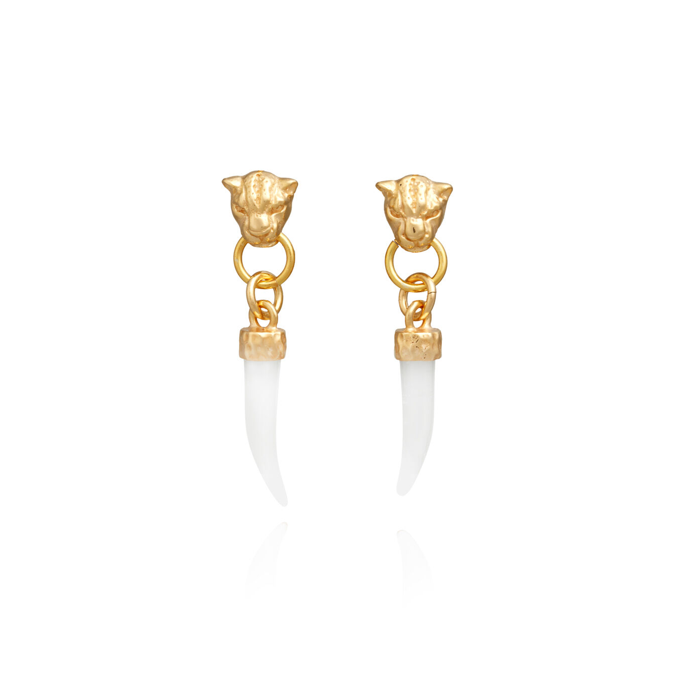 Pendientes Leopardo Y Colmillo, Pendientes de plata 925 dorada y vidrio_image number 0_Giovanni Raspini