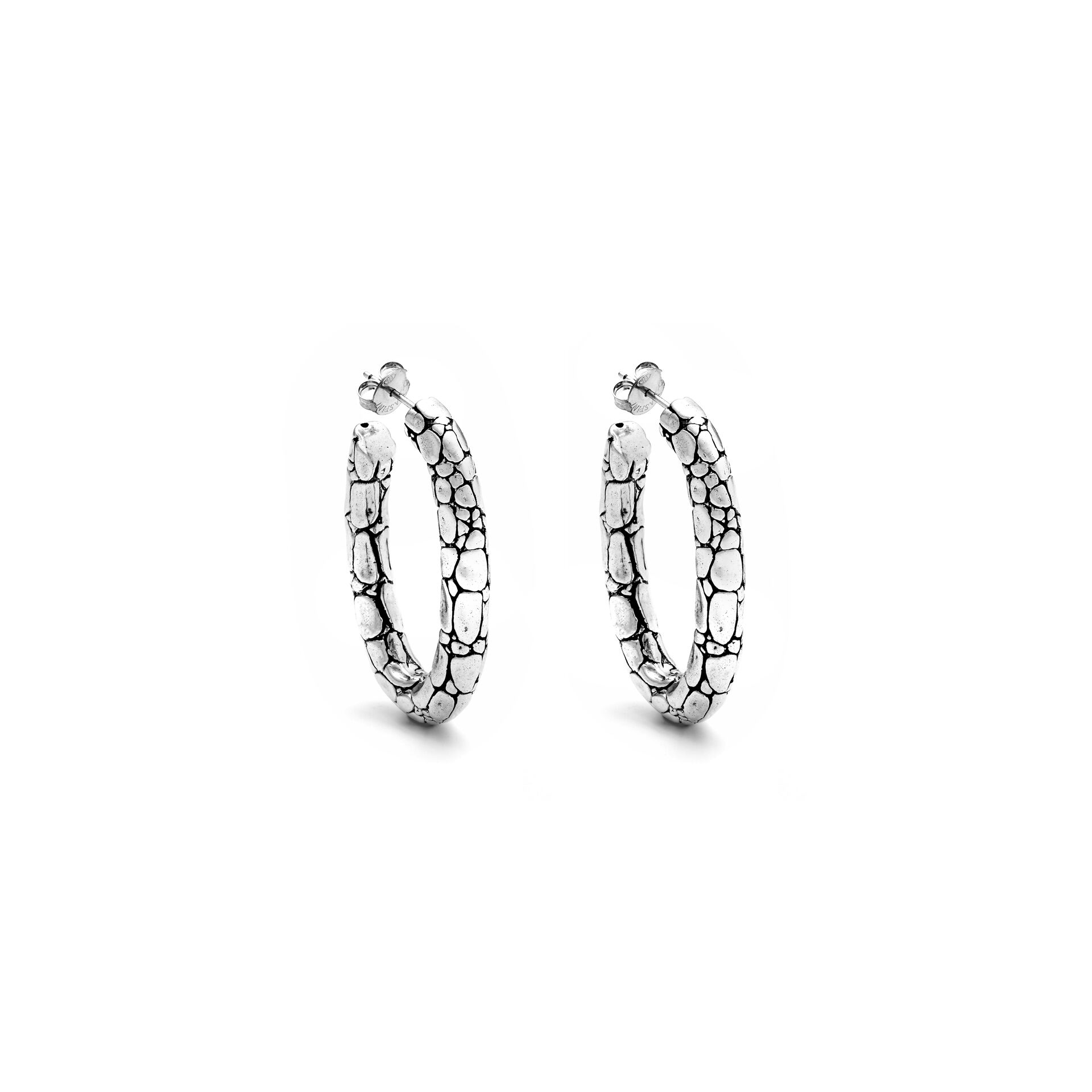 Croco Oval Big Earrings image number 0