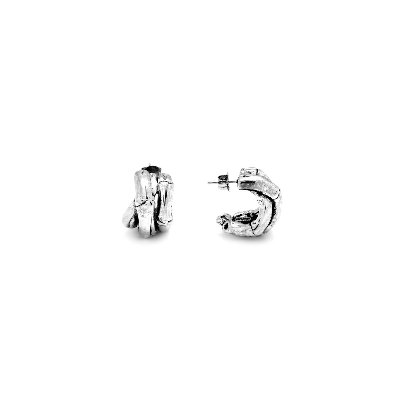 Bamboo Earrings, Hoop Earrings in Sterling Silver_image number 2_Giovanni Raspini