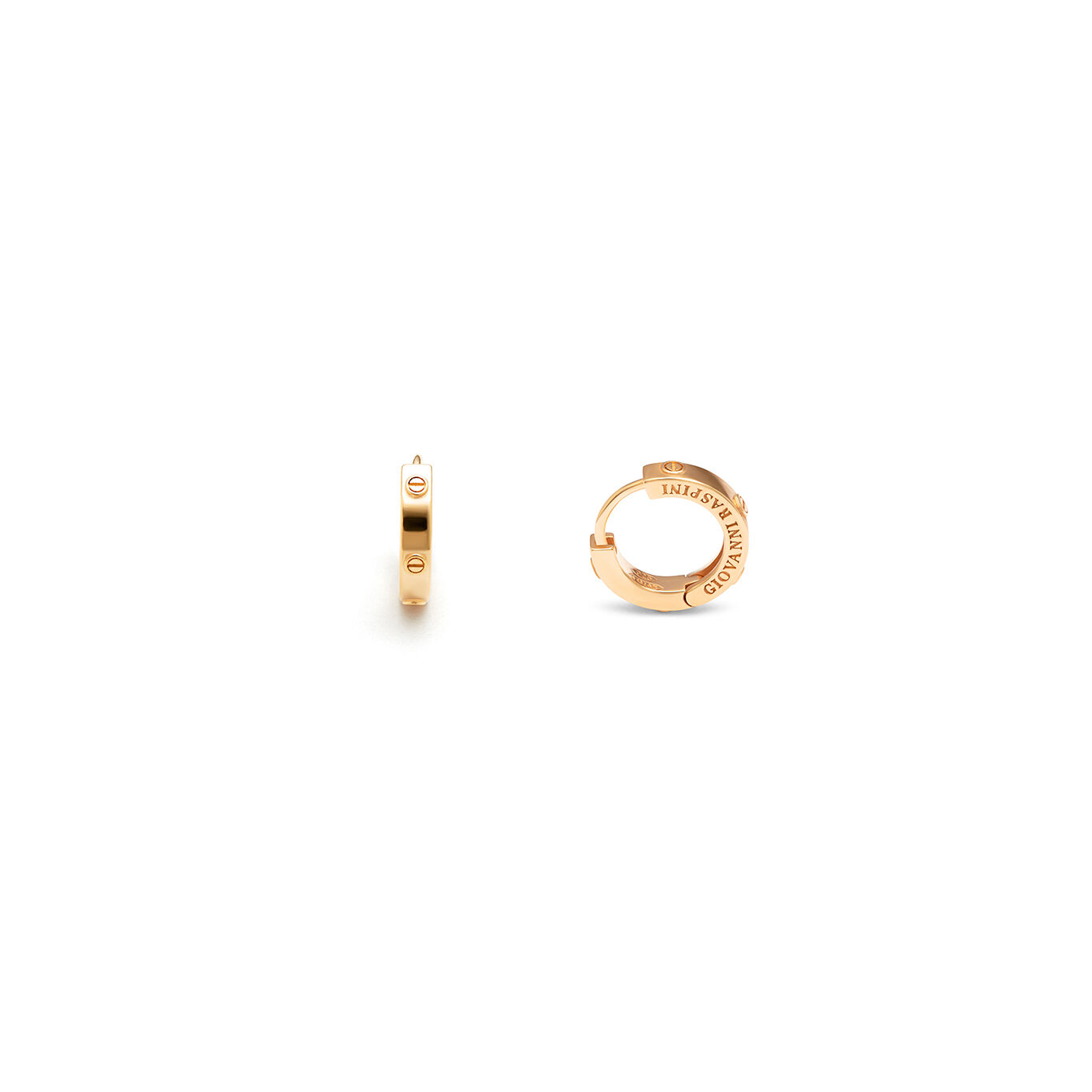 Boucles D&rsquo;Oreilles Huggie Vis, Cr&eacute;oles en argent massif dor&eacute;_image number 2_Giovanni Raspini