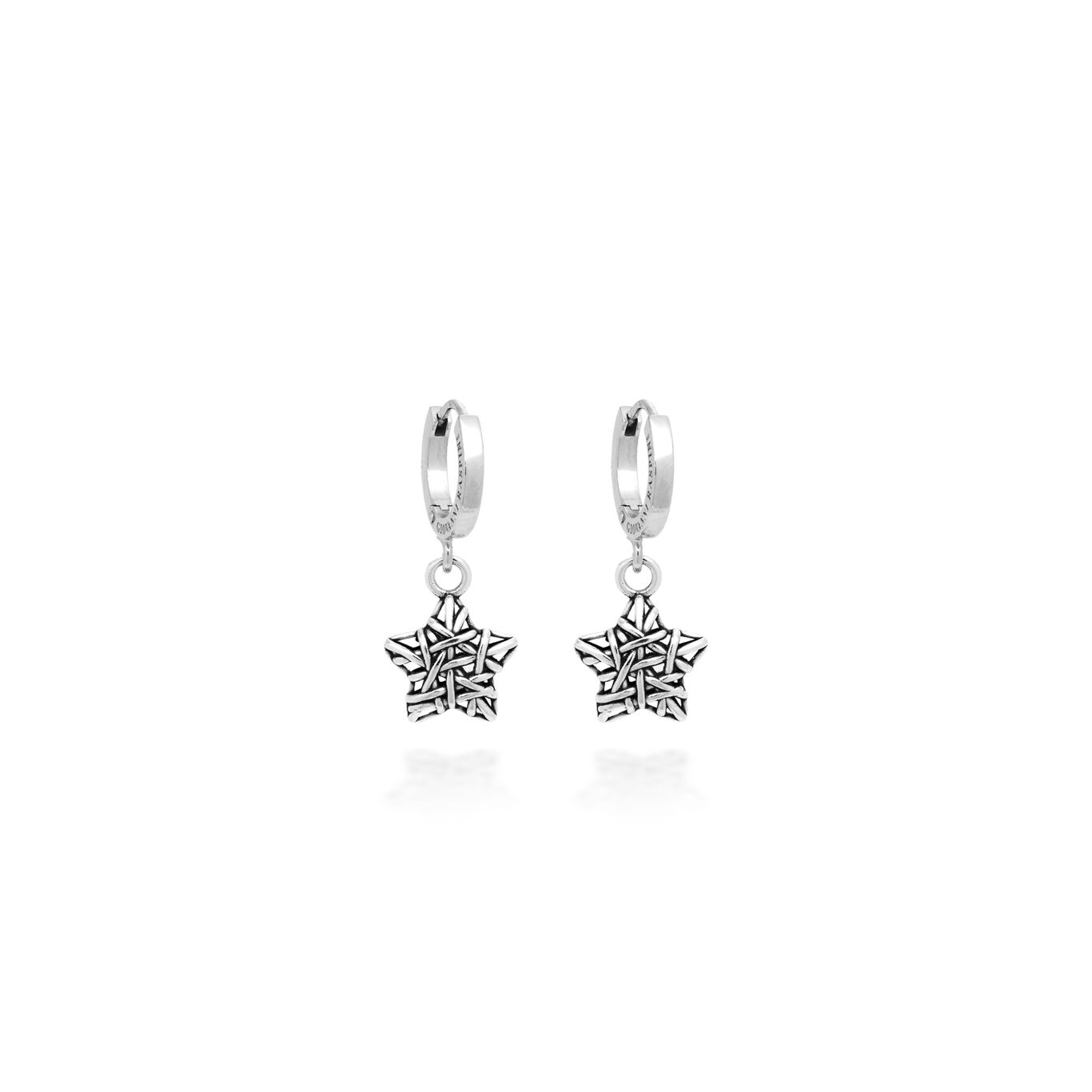 Huggie Earrings Woven Star, Earrings in Sterling Silver_image number 0_Giovanni Raspini