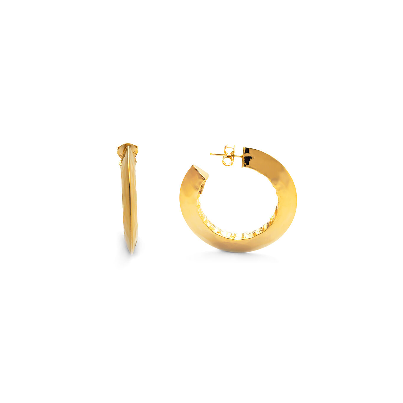 Blade Small Earrings, Hoop Earrings in gold-plated Sterling Silver_image number 2_Giovanni Raspini