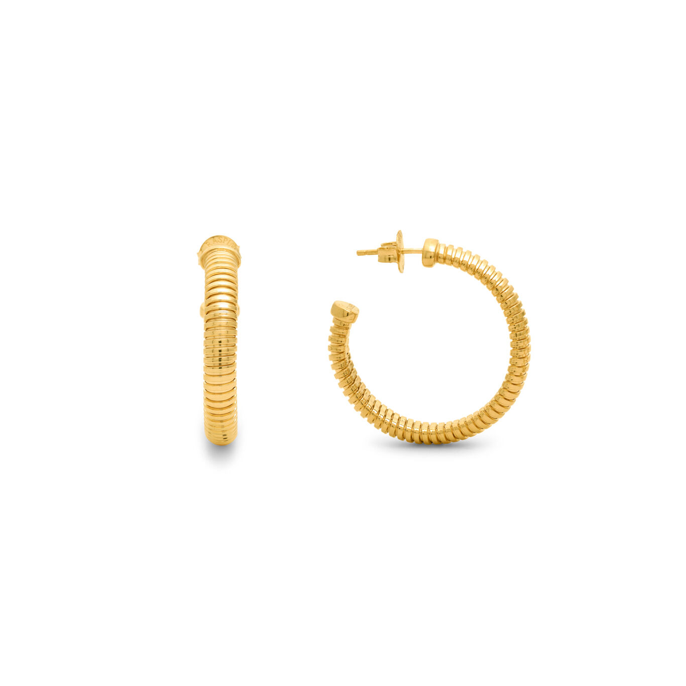 Orecchini Tubogas Cerchio Grandi Dorati, Orecchini in Argento 925 placcato oro 18 kt_image number 2_Giovanni Raspini