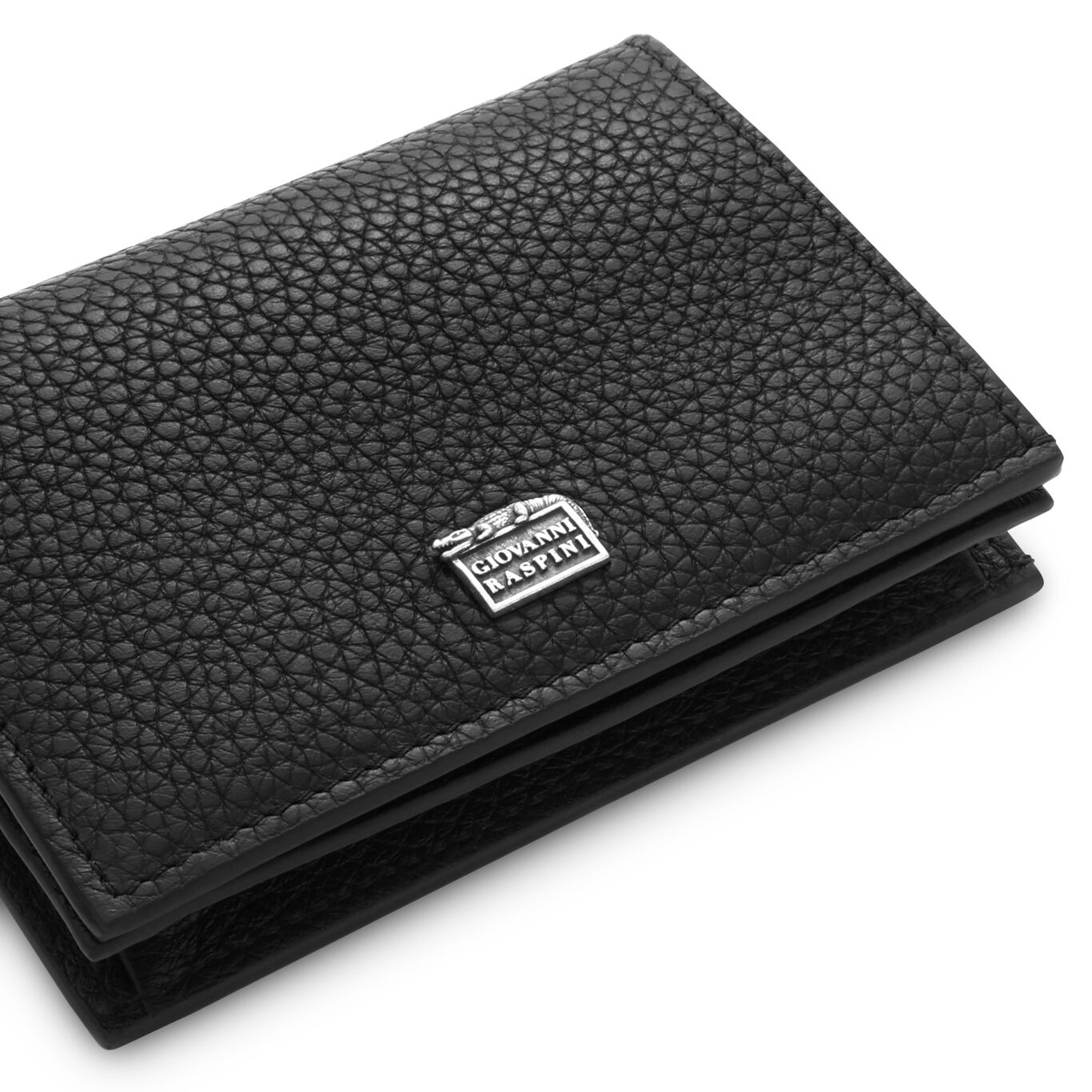 Embossed Leather Inside Pocket Wallet with zip closure, Leather wallet with iconic sterling silver decoration_image number 3_Giovanni Raspini