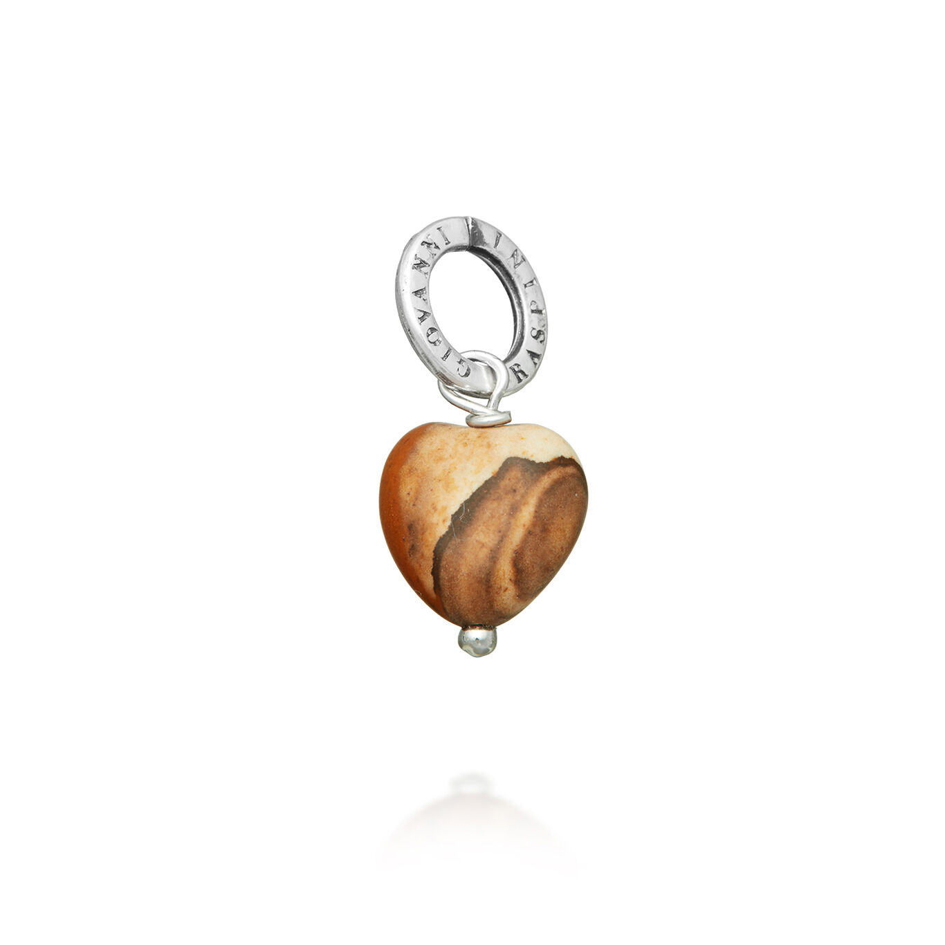 Paesina Stone Heart Charm