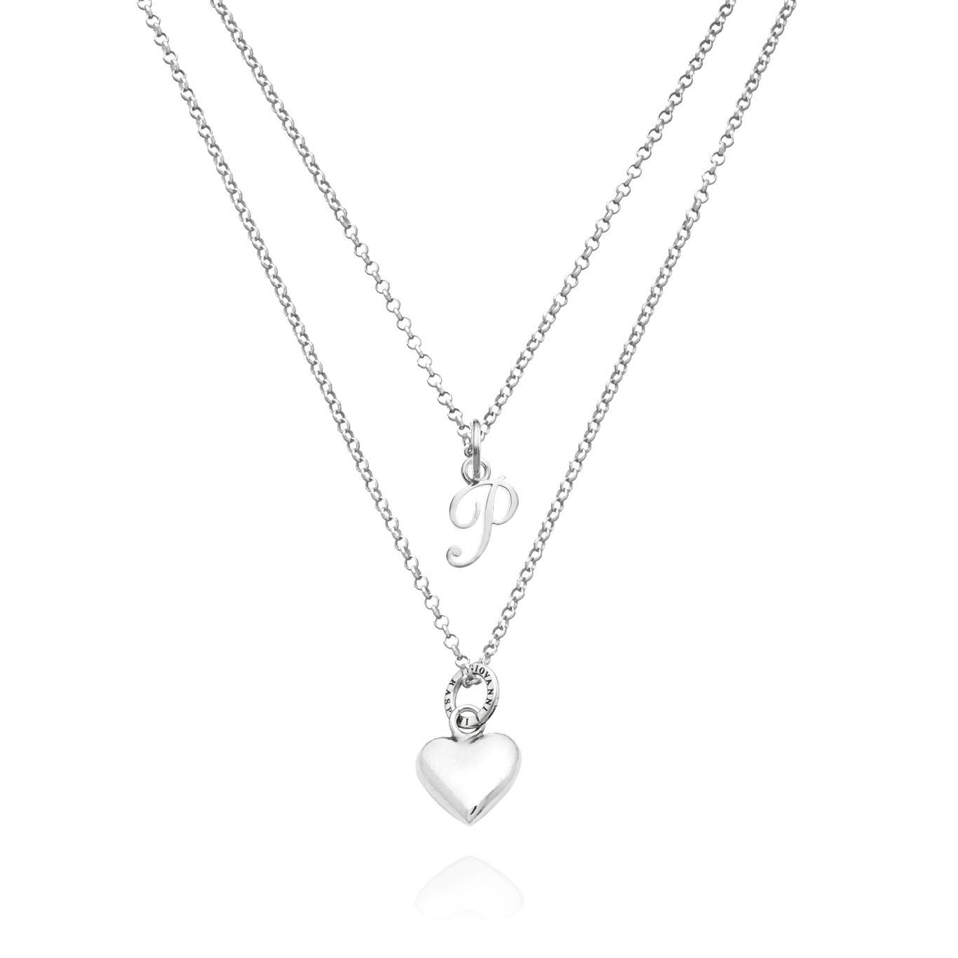 Collier Coeur et Lettre P