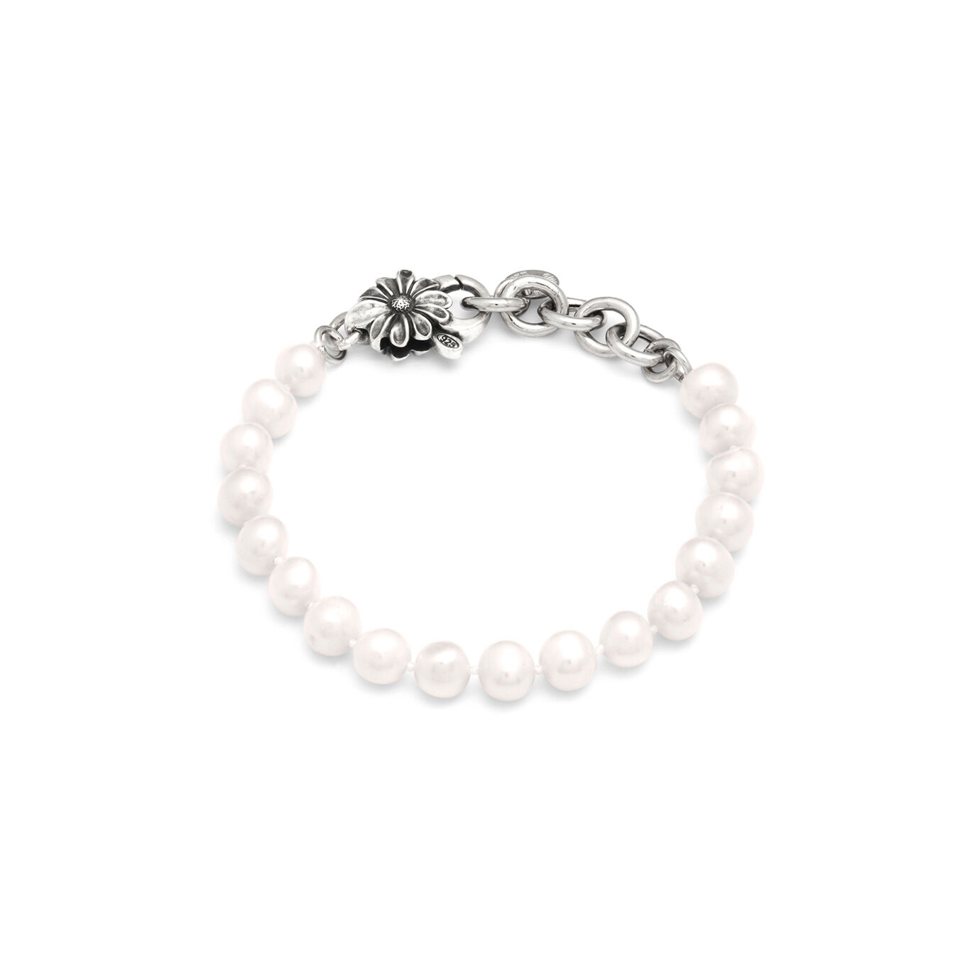 Daisy Pearl Bracelet, Bracelet in Sterling Silver and natural pearls_image number 0_Giovanni Raspini