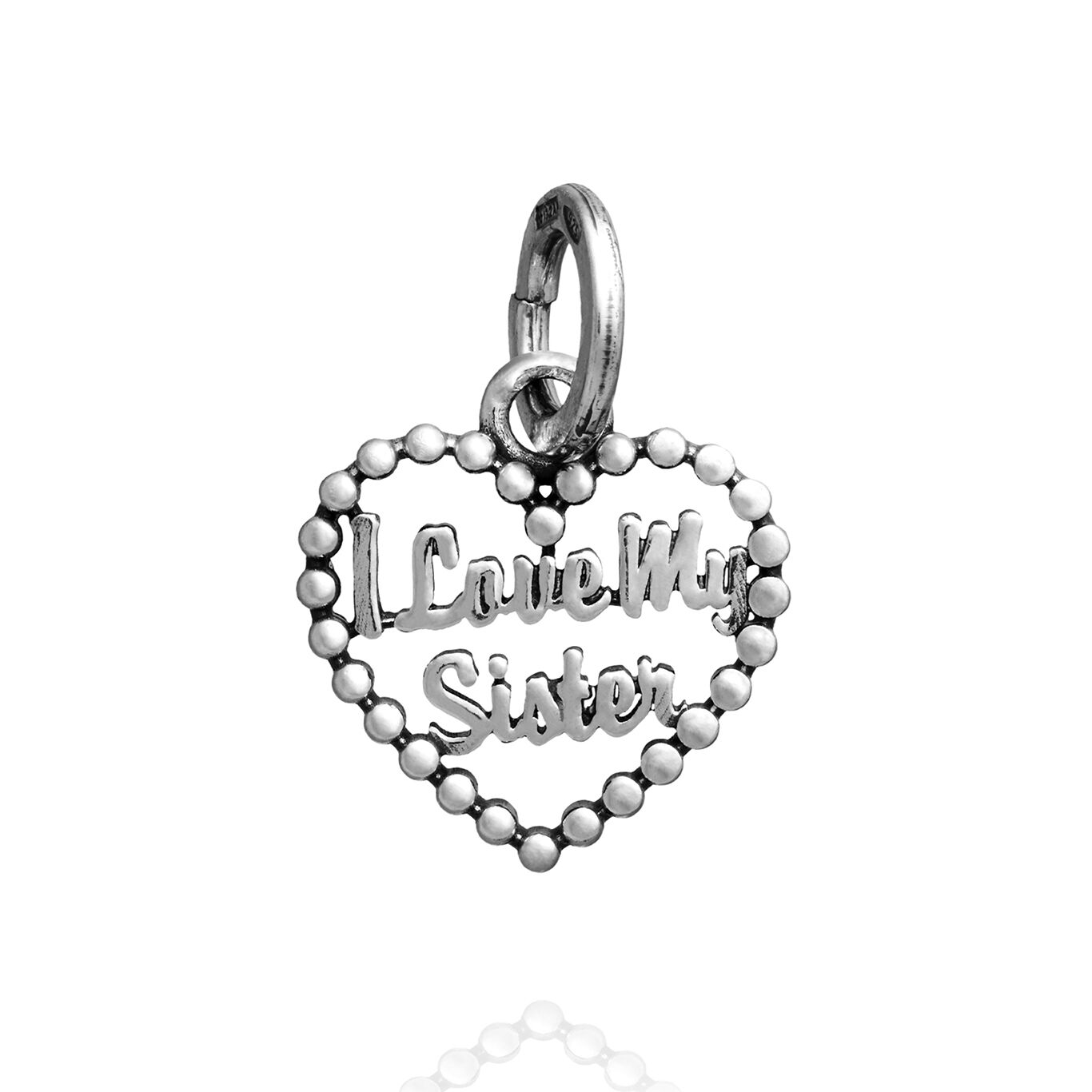 I Love My Sister Heart Charm