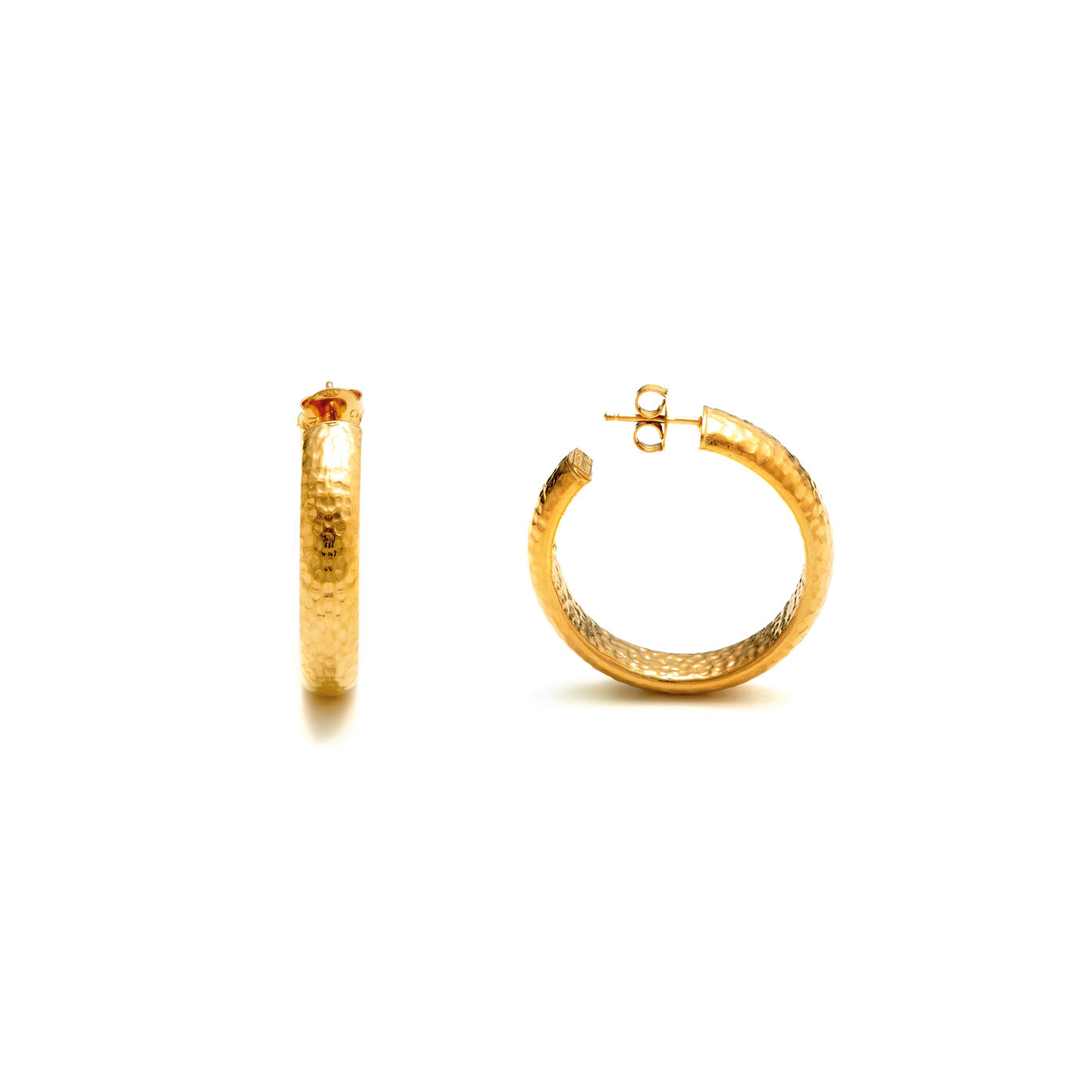 Moon Rock Earrings, Hoop Earrings in 18k Gold Plated Sterling Silver_image number 2_Giovanni Raspini